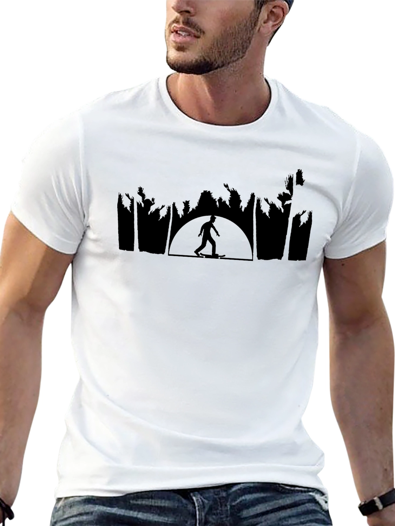 Skater Silhouette Black Tee