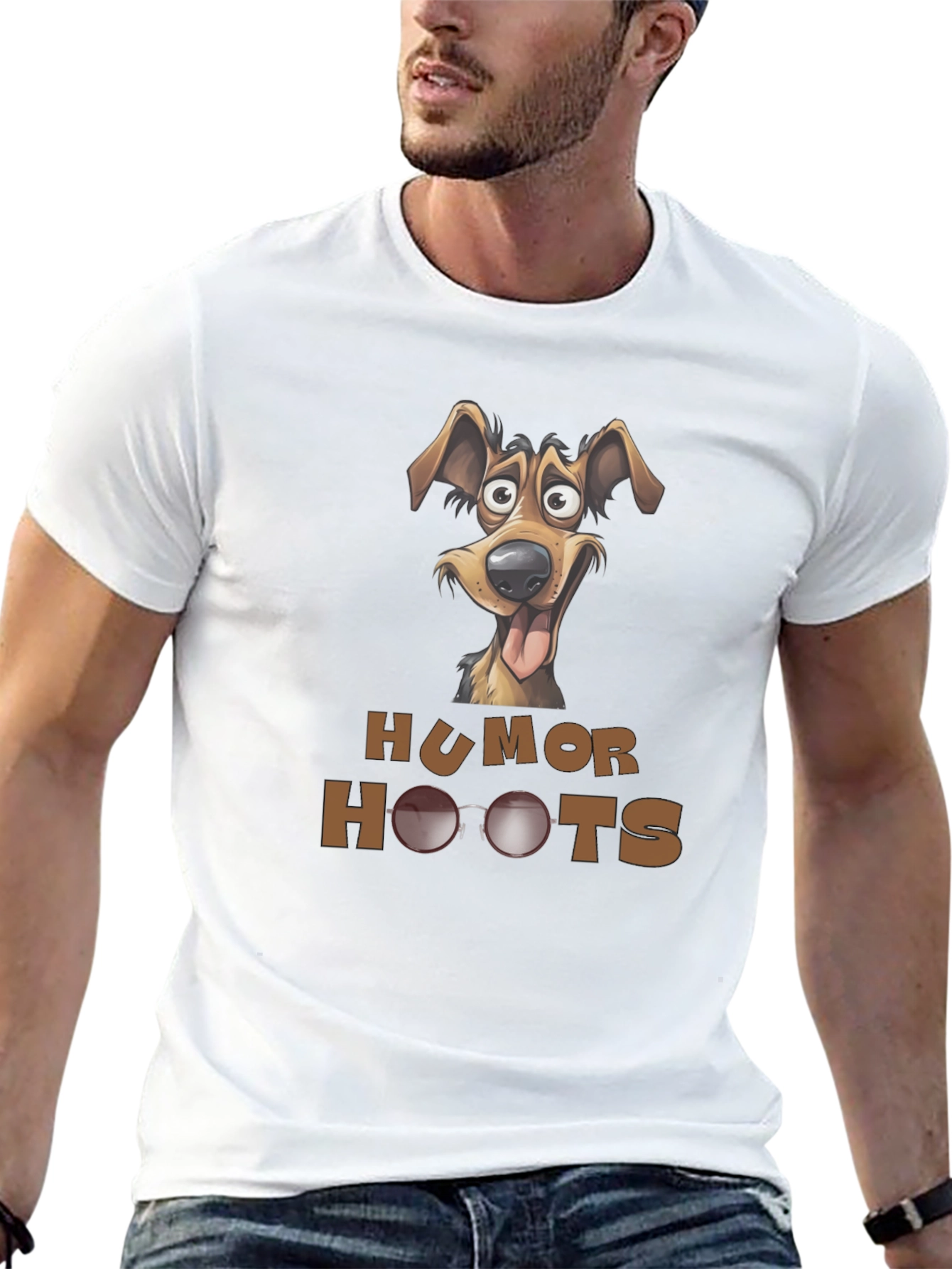 Humor Hoots Dog Graphic T-Shirt
