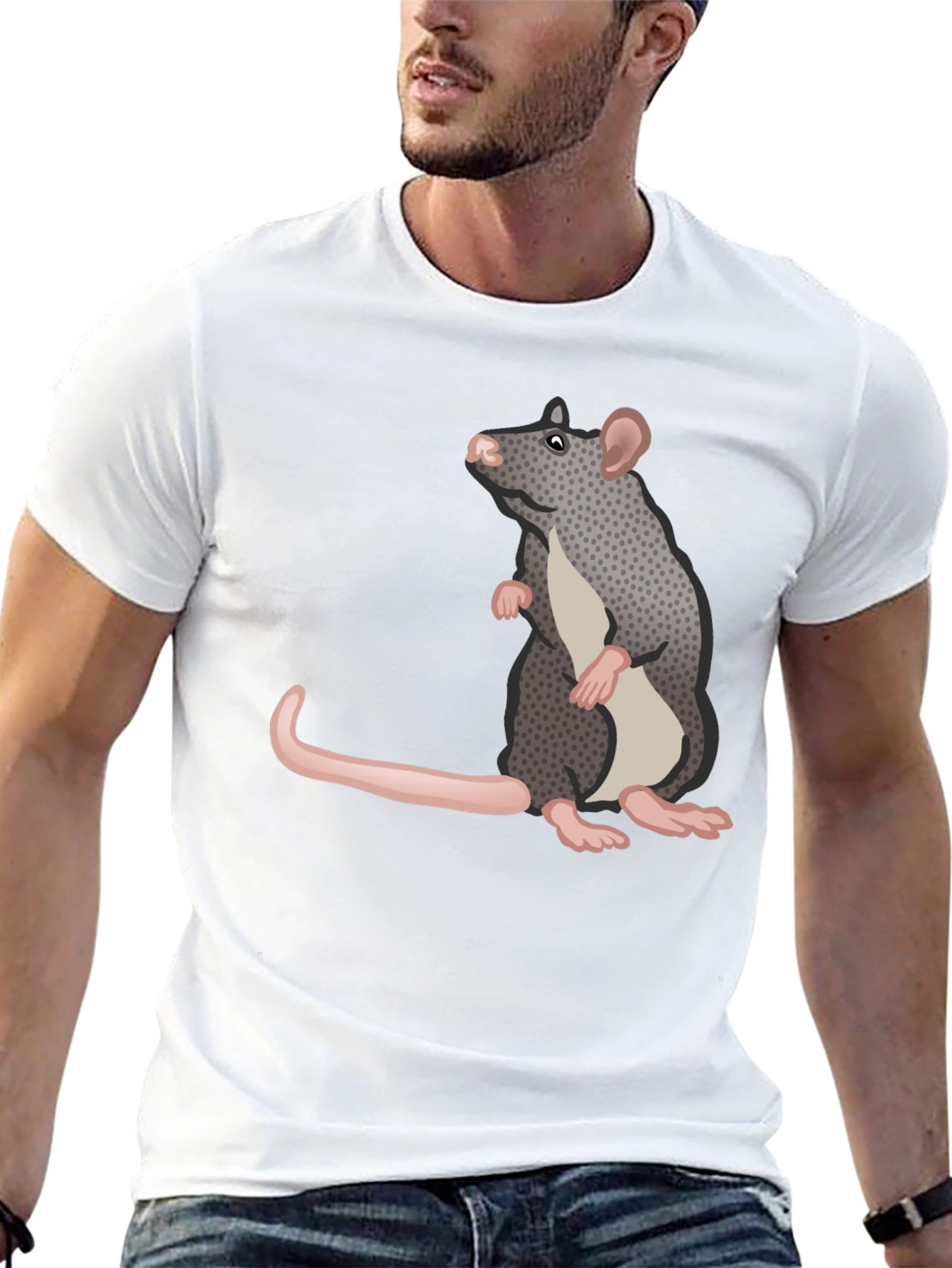 Rat Graphic Tee - Black Casual T-Shirt