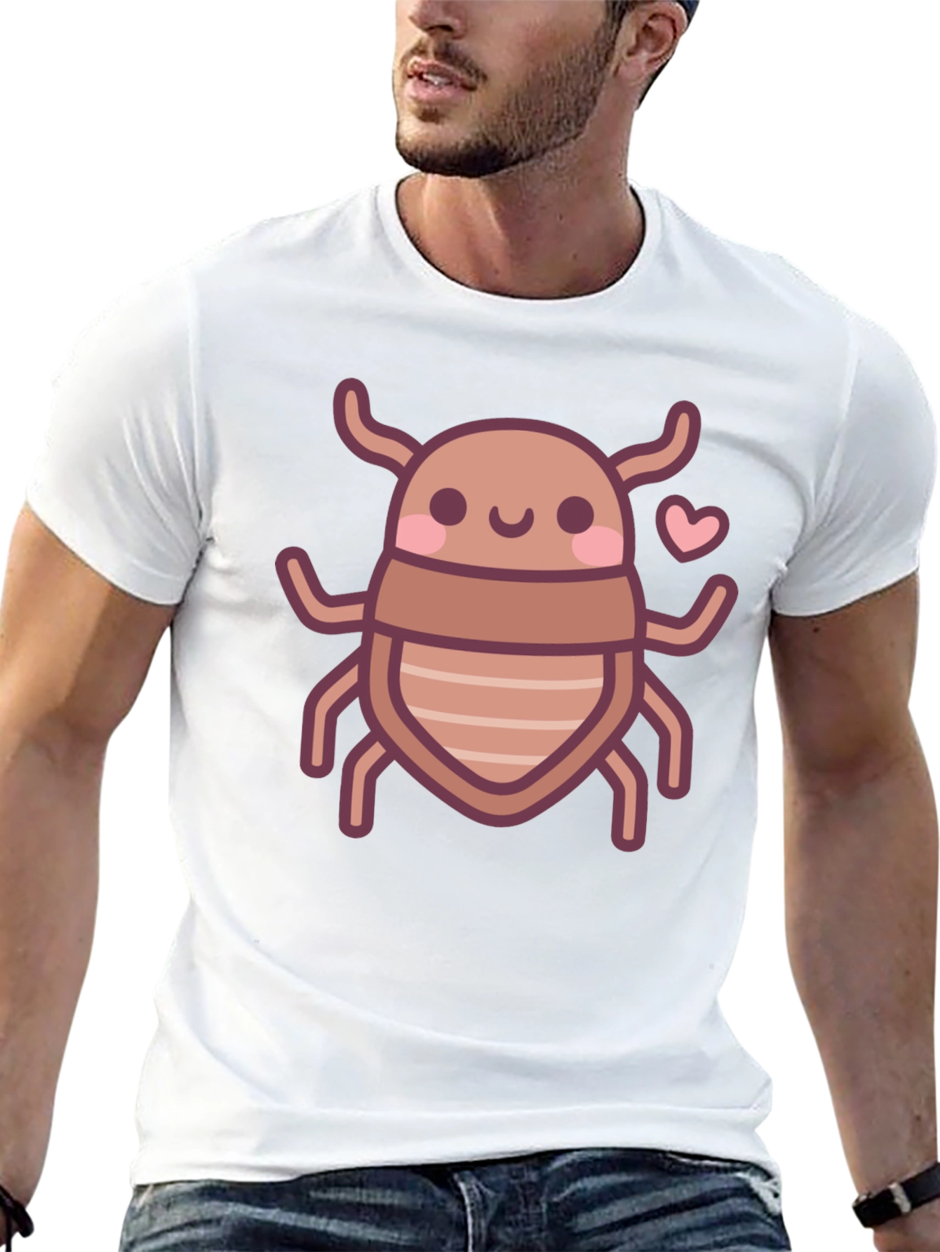 Cute Bug Graphic Tee - Black Cotton T-Shirt