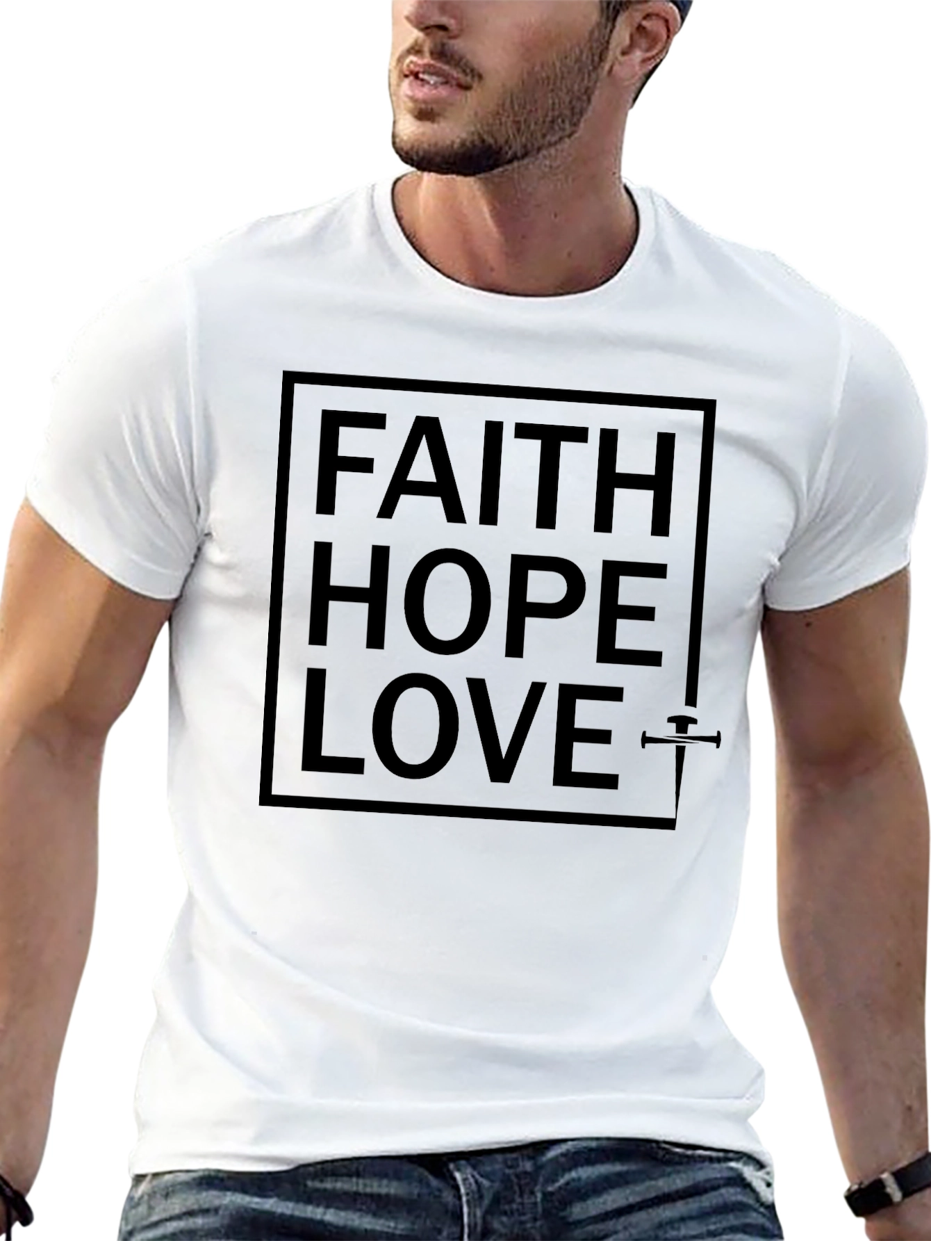 Faith Hope Love Graphic Tee - Classic Christian T-Shirt