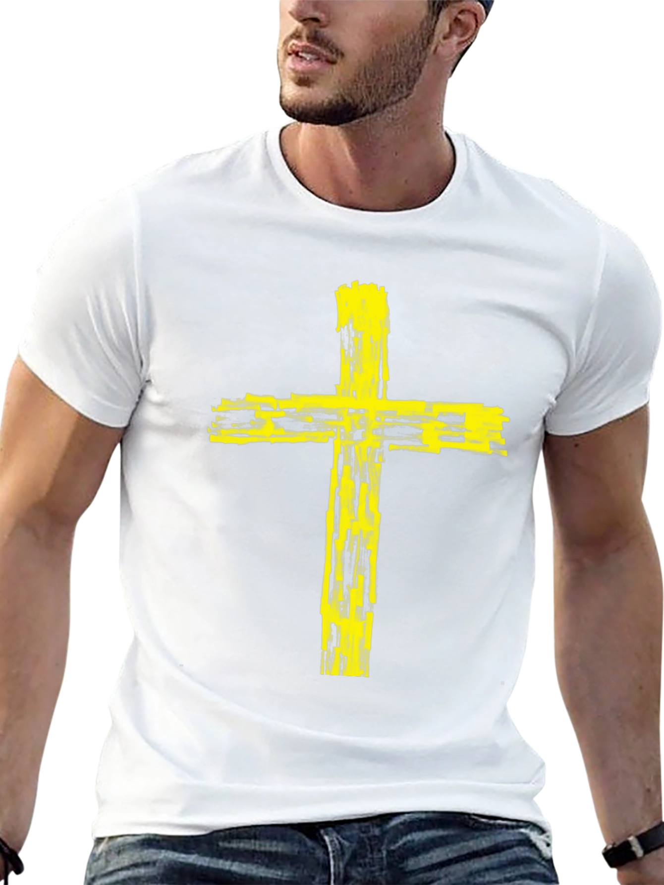 Yellow Cross Graphic Tee