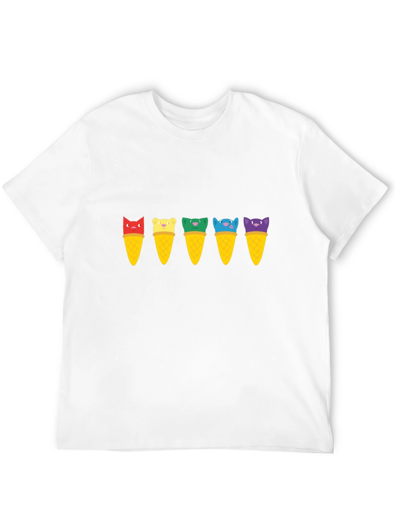 Cat Ice Cream Cone T-Shirt - Unisex Black Tee