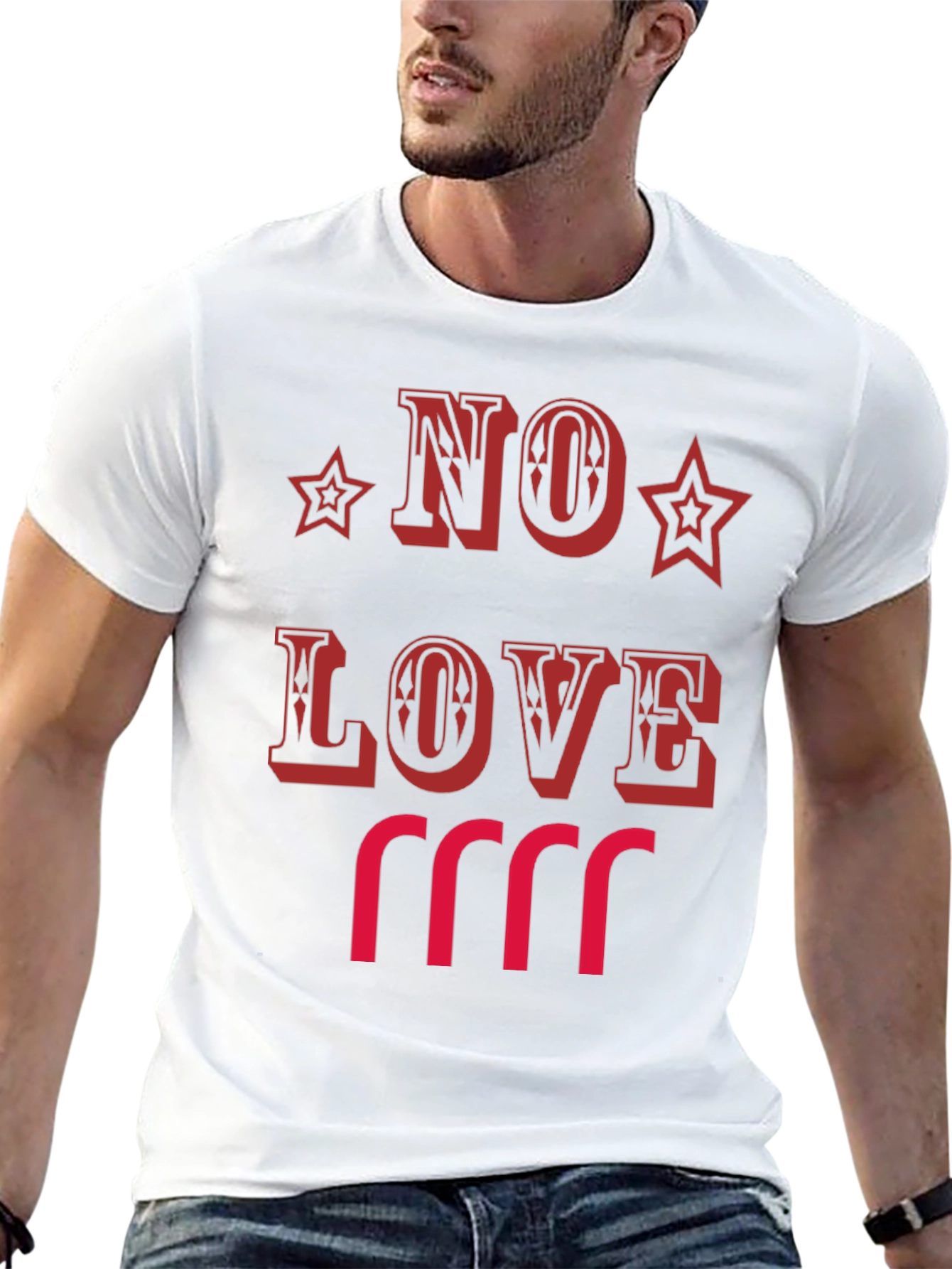 No Love T-Shirt Black Cotton Graphic Tee