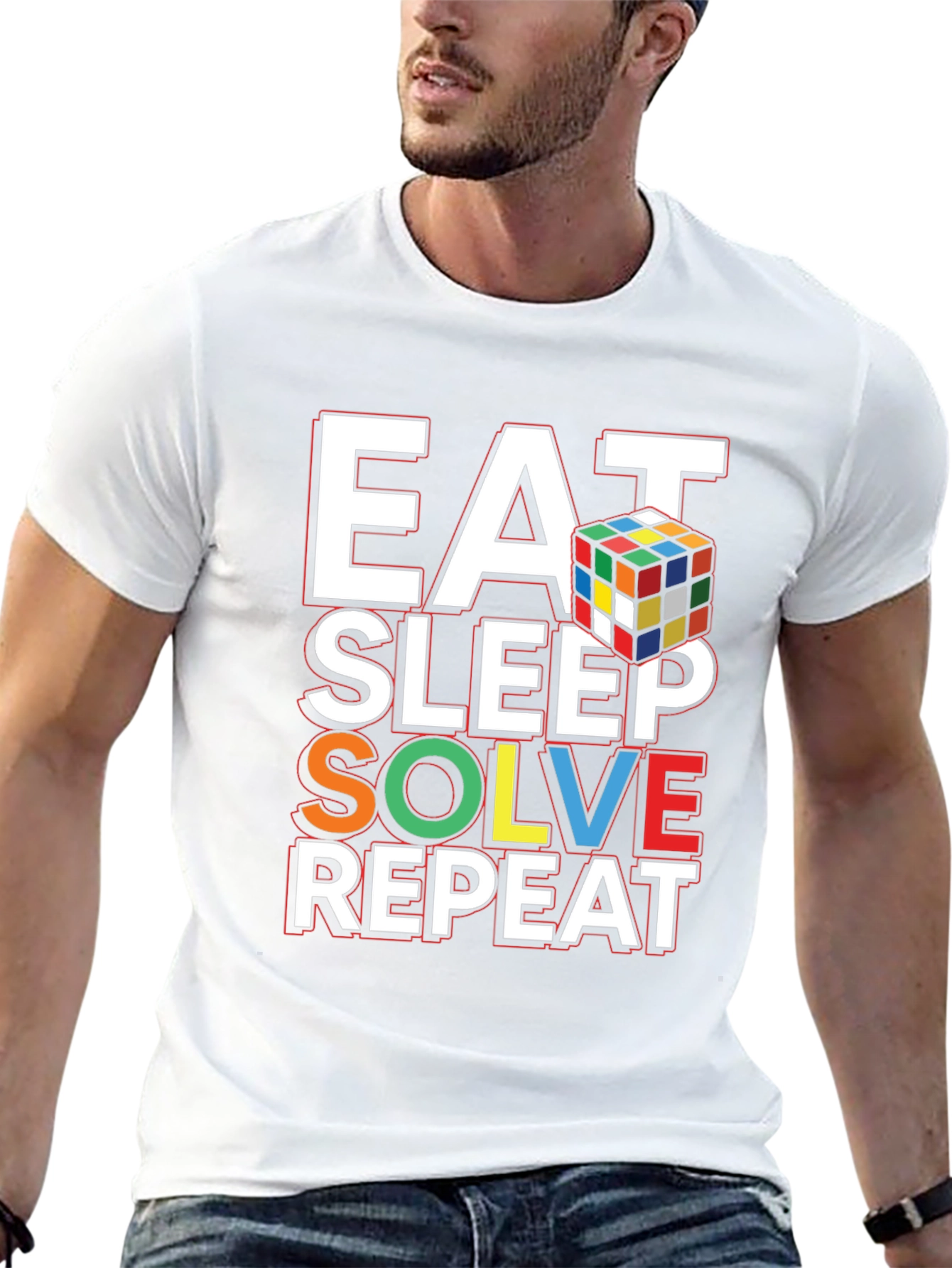 Eat Sleep Solve Repeat Rubiks Cube T-Shirt
