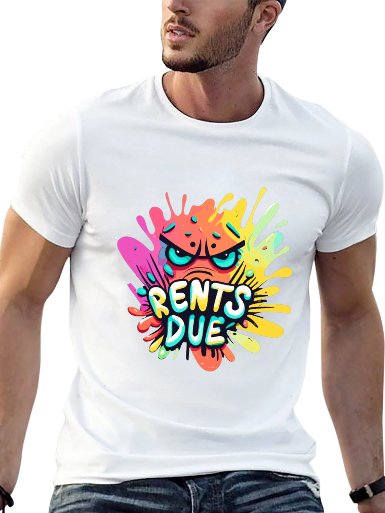 Rents Due Graphic T-Shirt - Black Cotton Tee