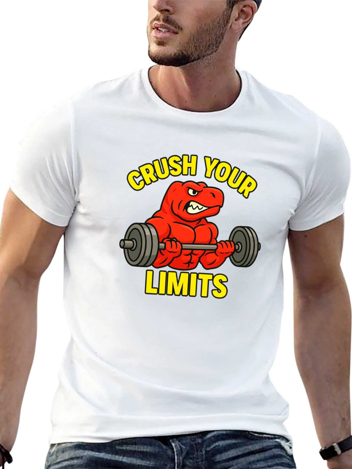 Crush Your Limits Dinosaur Gym T-Shirt