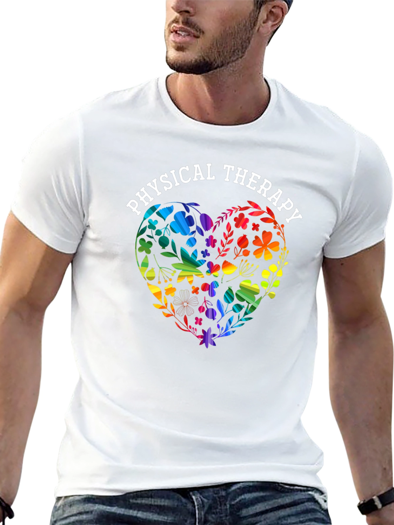 Physical Therapy Heart Floral T-Shirt
