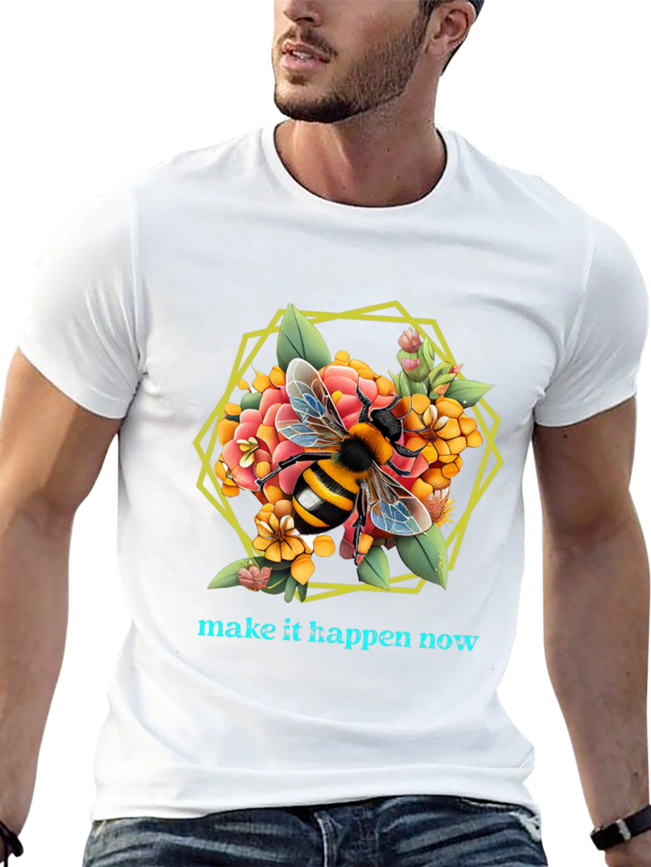 Bee Floral Graphic T-Shirt