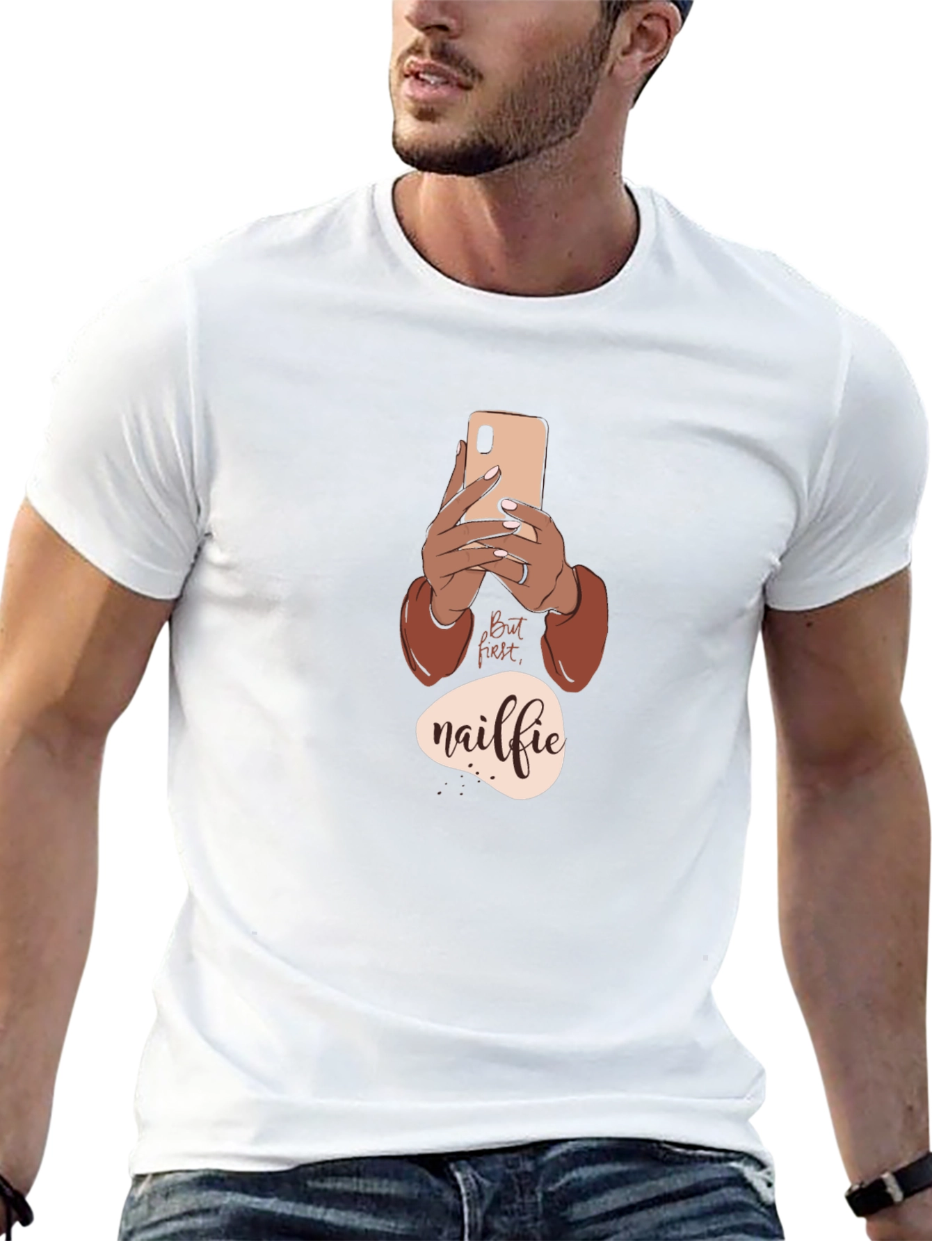 But First Nailfie T-Shirt - Trendy Graphic Tee