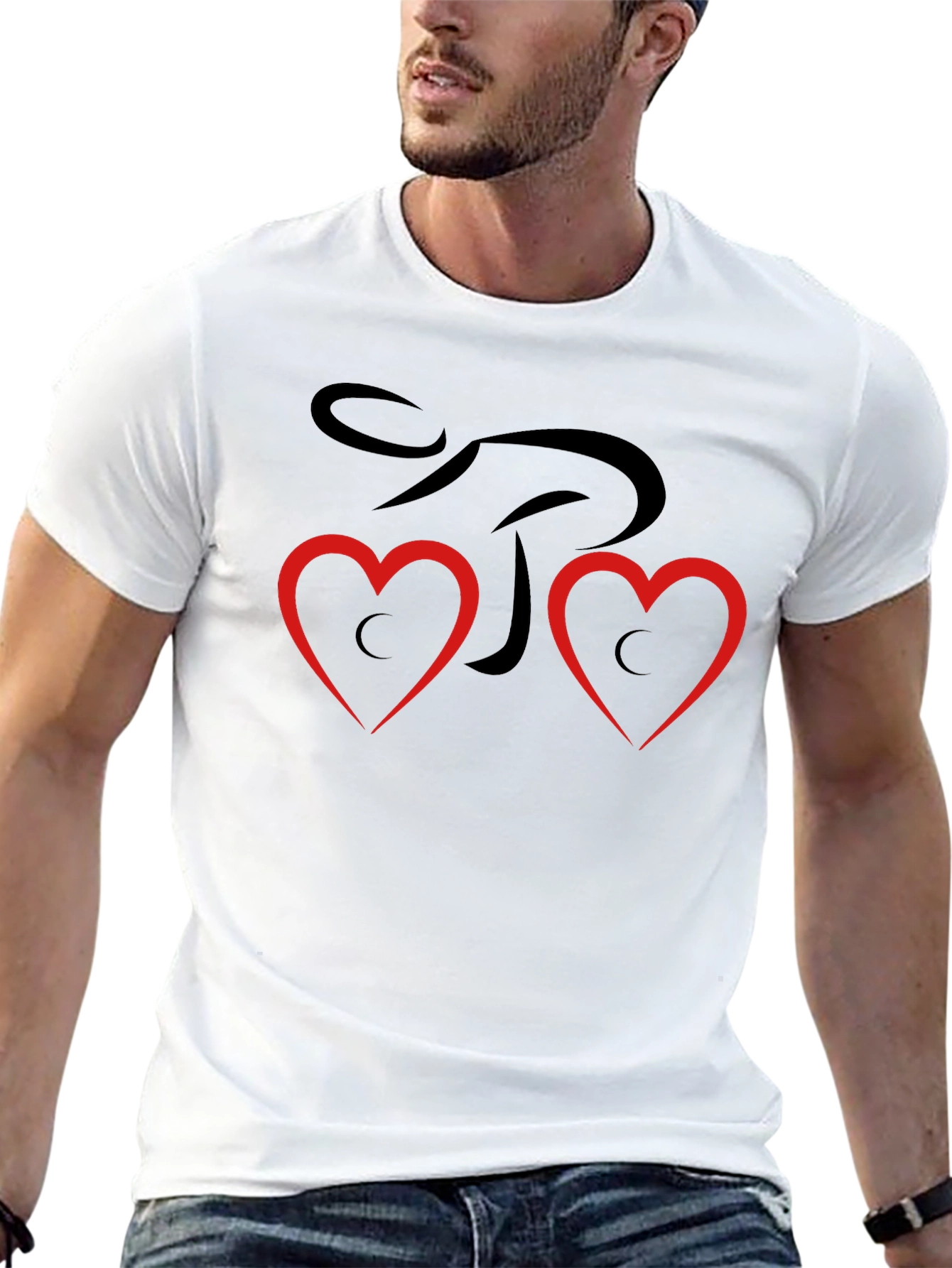 Heart Love Graphic T-Shirt - Black