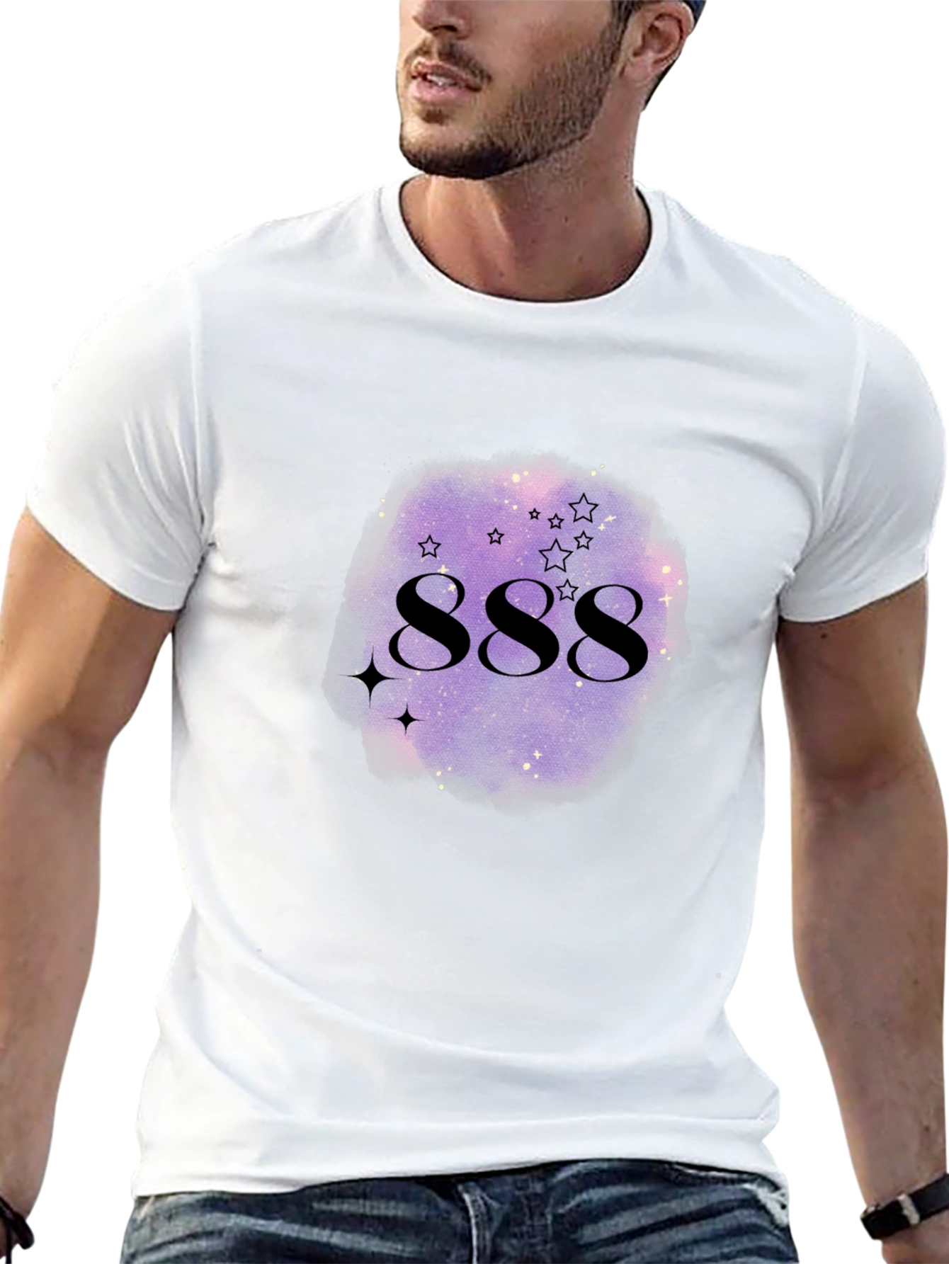 888 Angel Number Galaxy Graphic T-Shirt