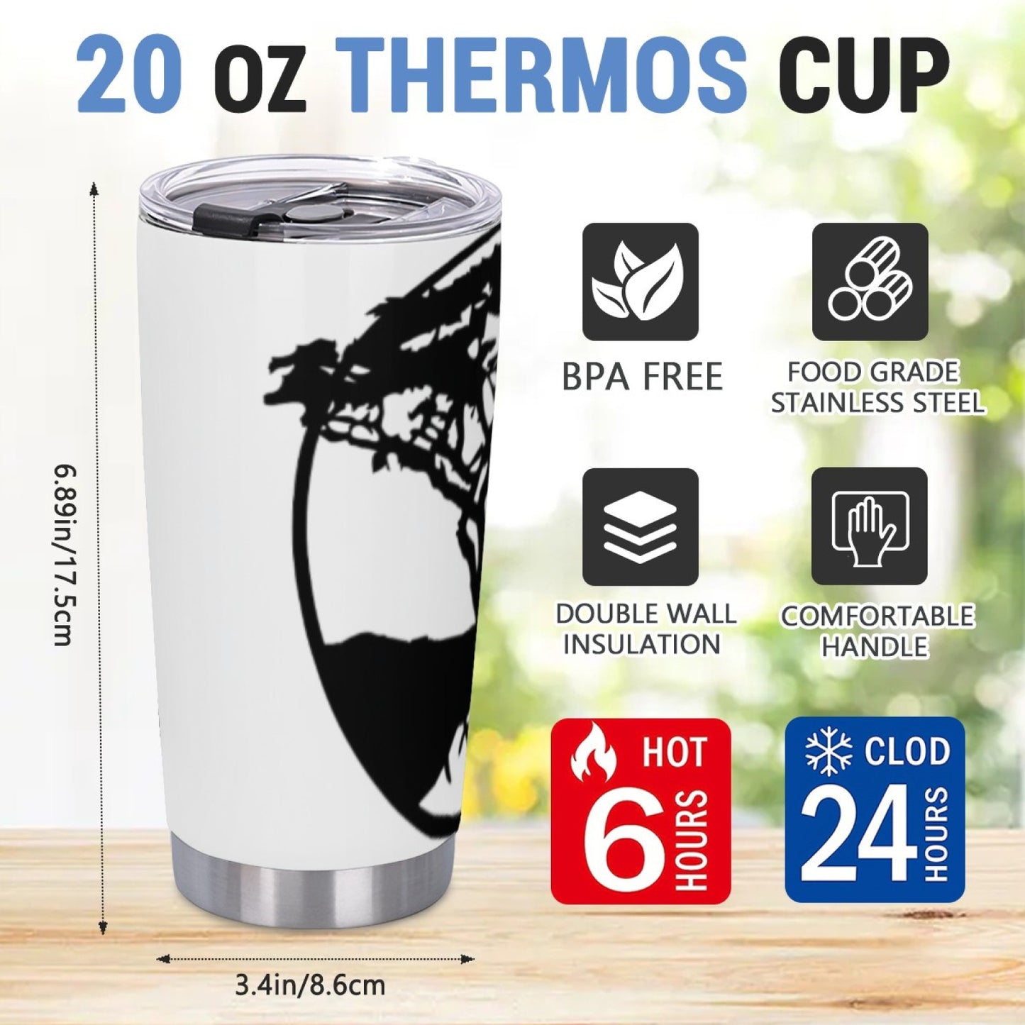 Gym-Friendly Insulated Tumbler - Stainless Steel Graphic Design Drink Cup