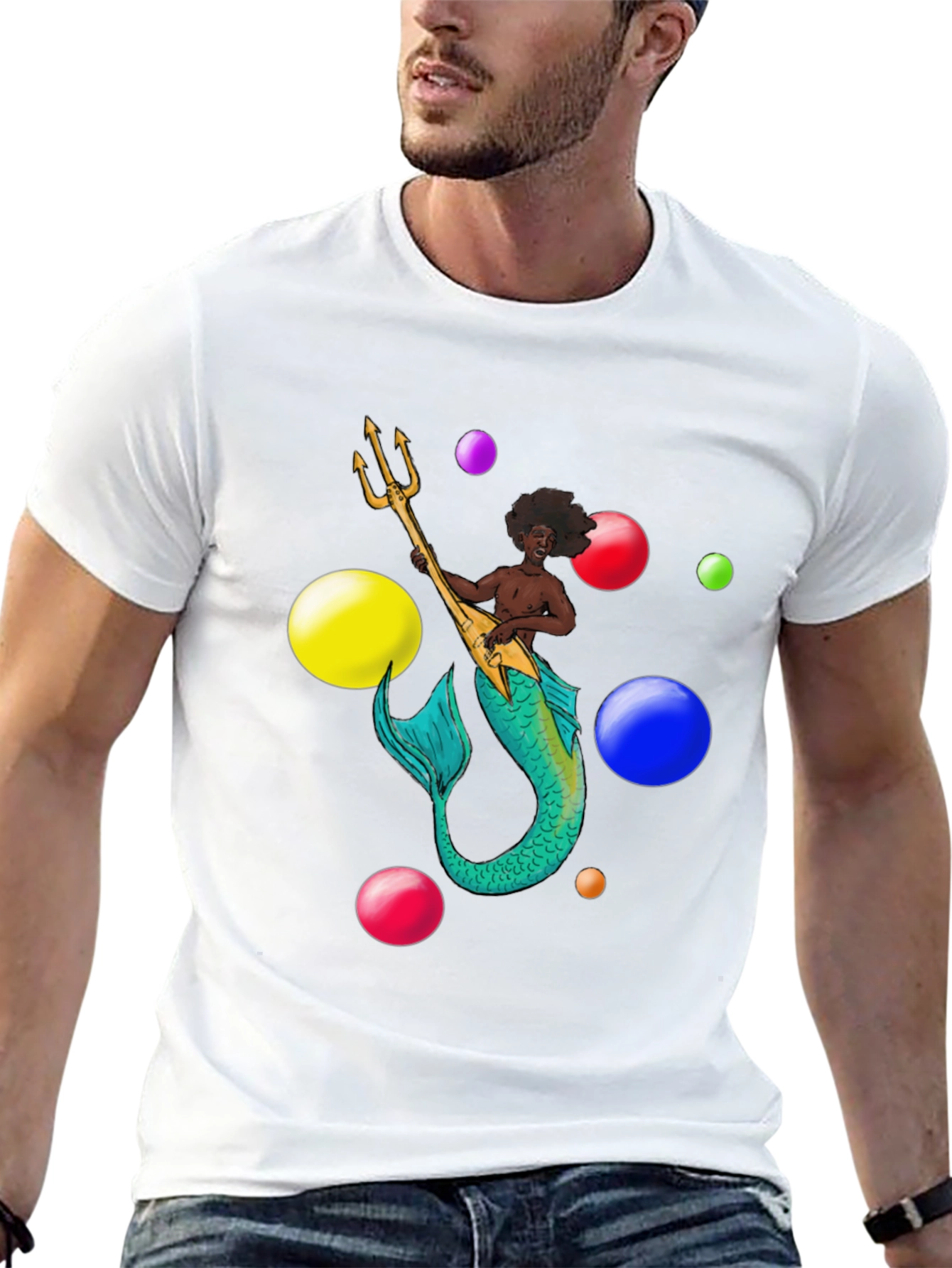 Mermaid Musician Graphic T-Shirt
