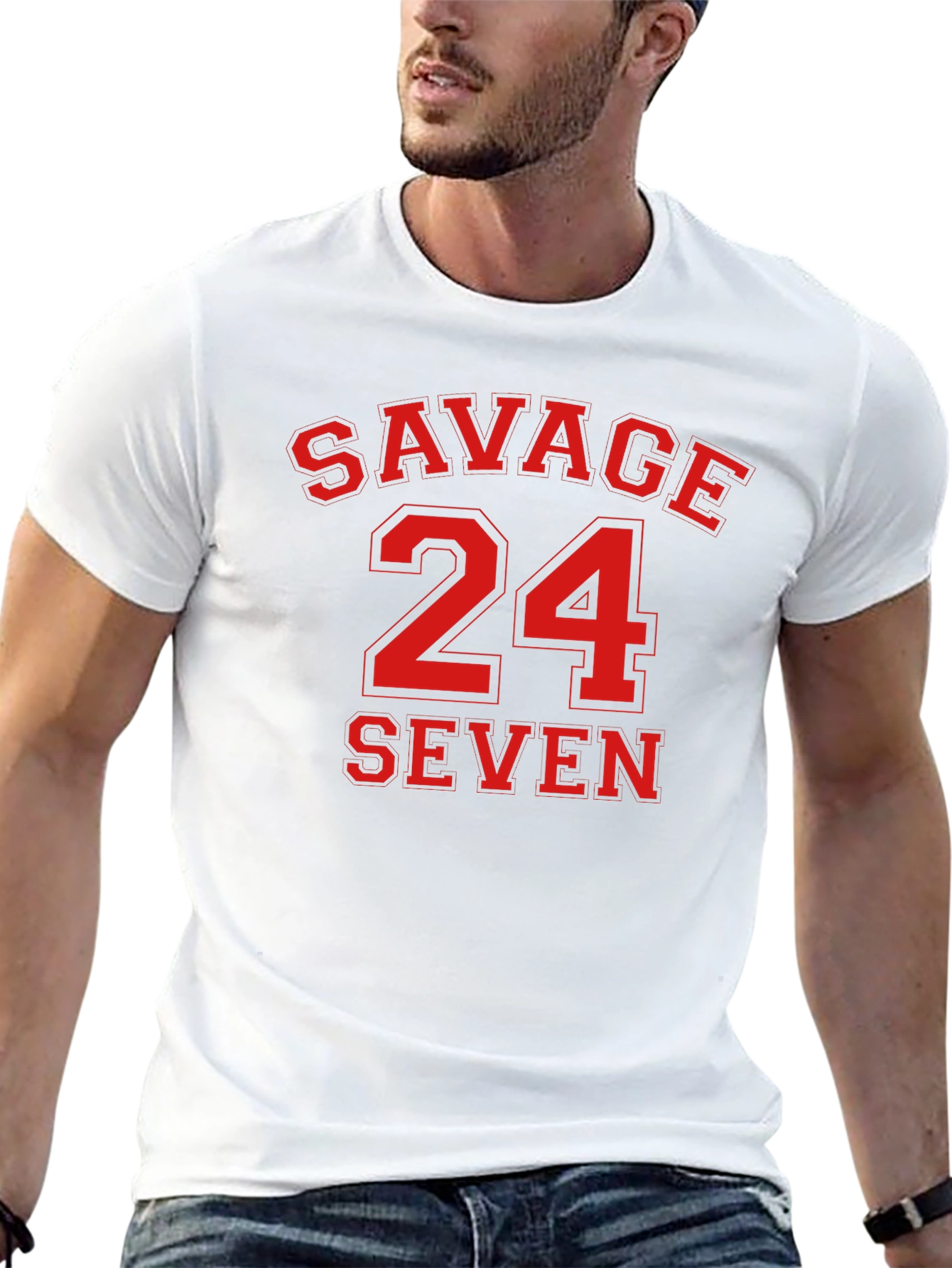 Savage 24 Seven Black Graphic Tee