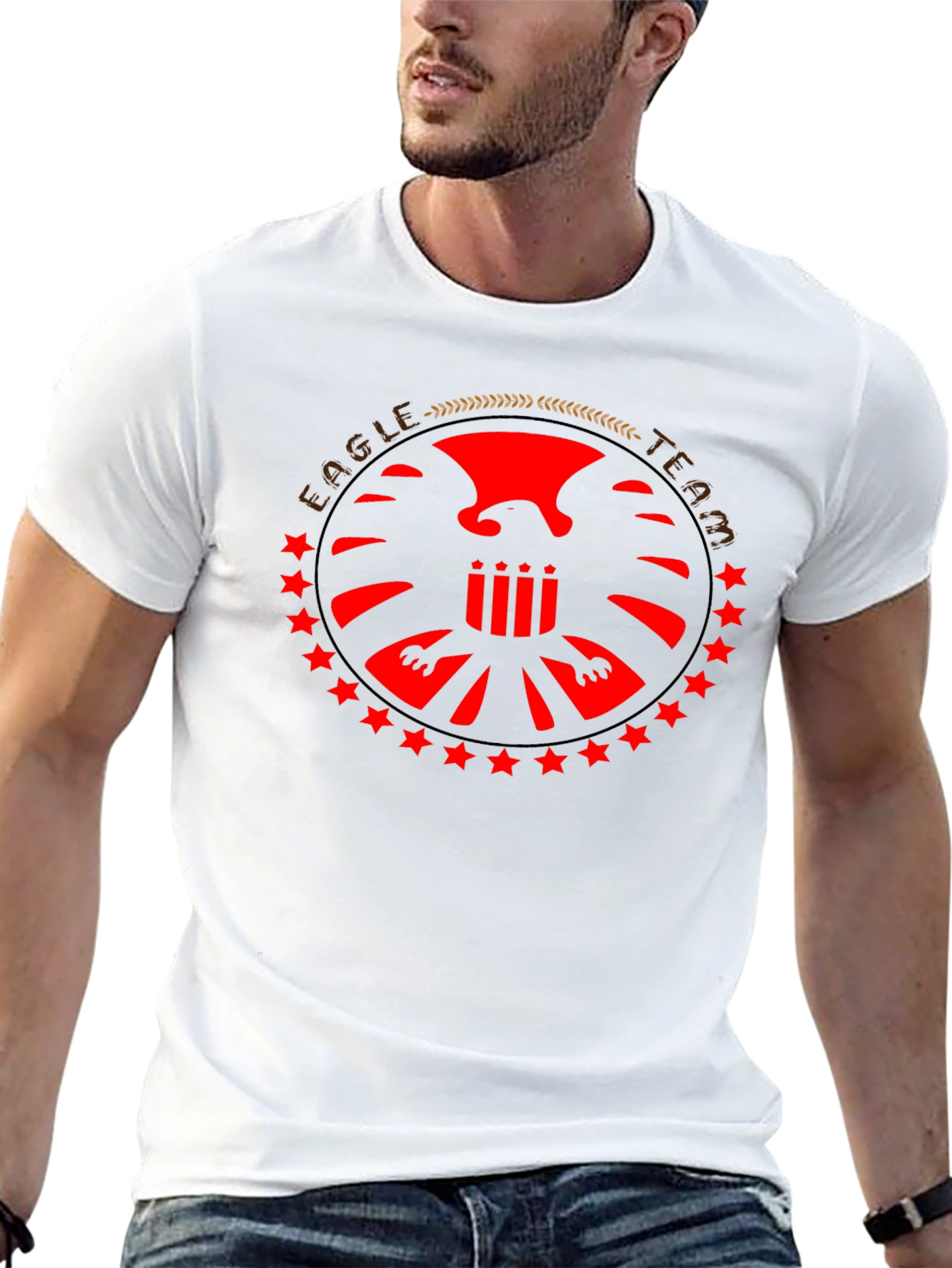 Eagle Team Graphic T-Shirt - Black Cotton Tee