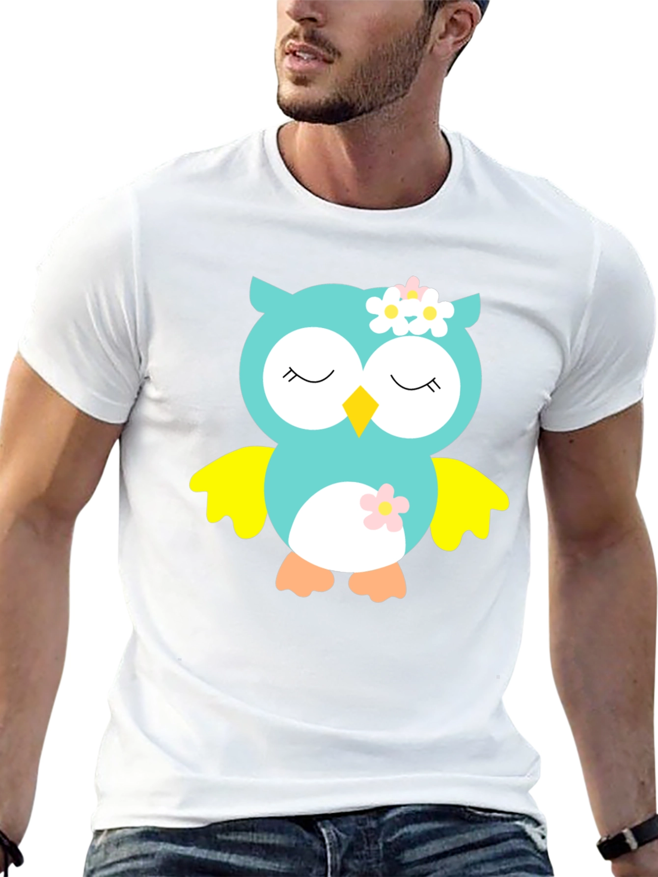 Owl Graphic Tee - Cute Cartoon Animal T-Shirt