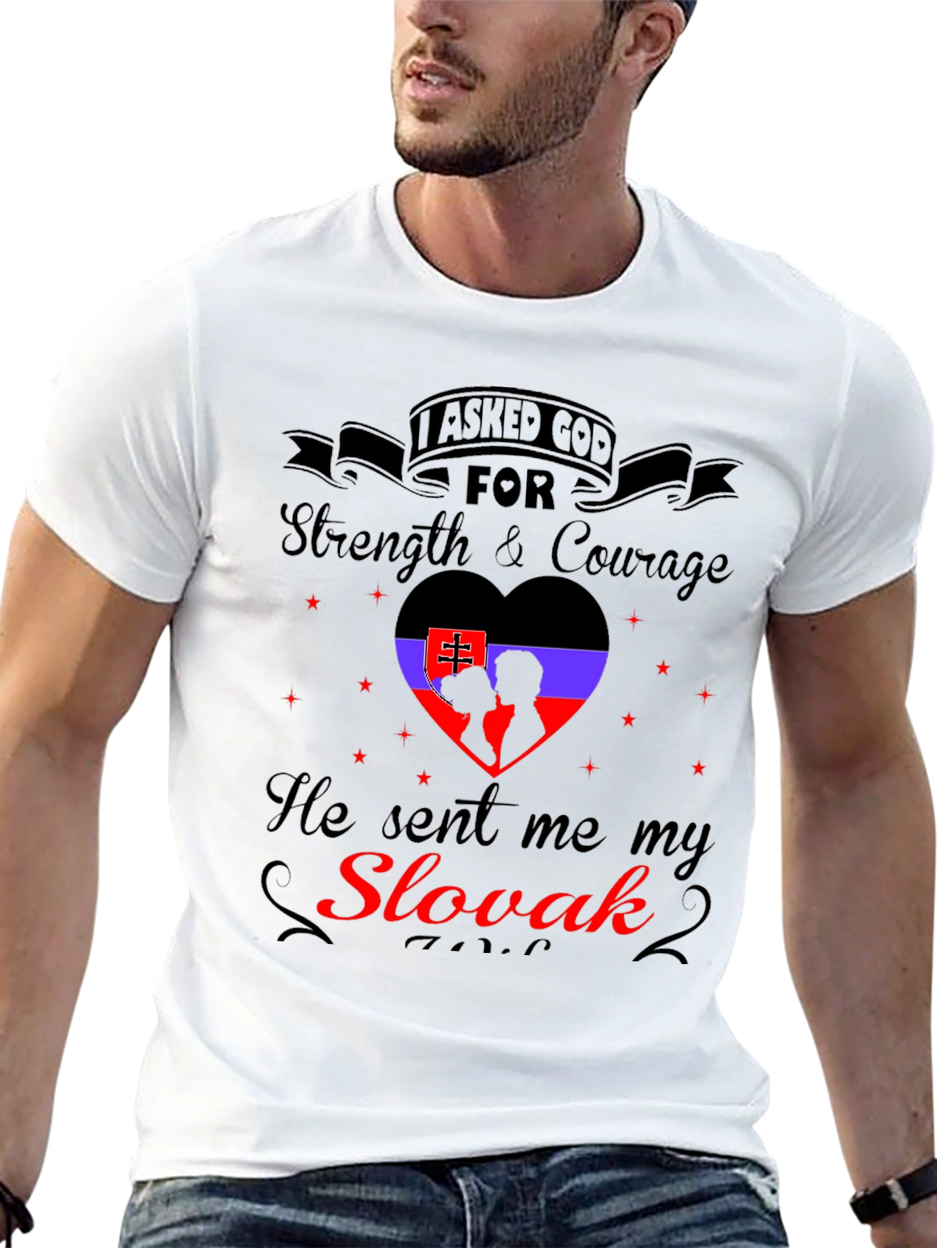 Slovak Pride Graphic Tee - Strength & Courage