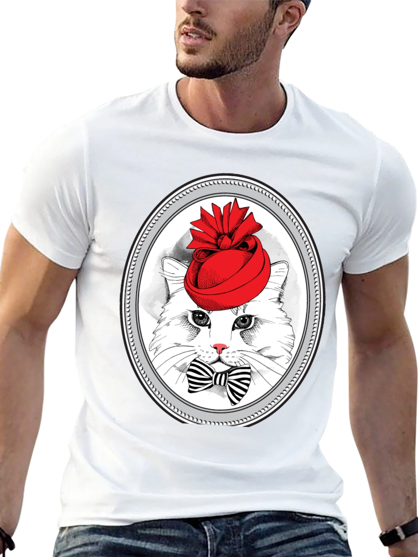 Cat in Hat Graphic T-Shirt