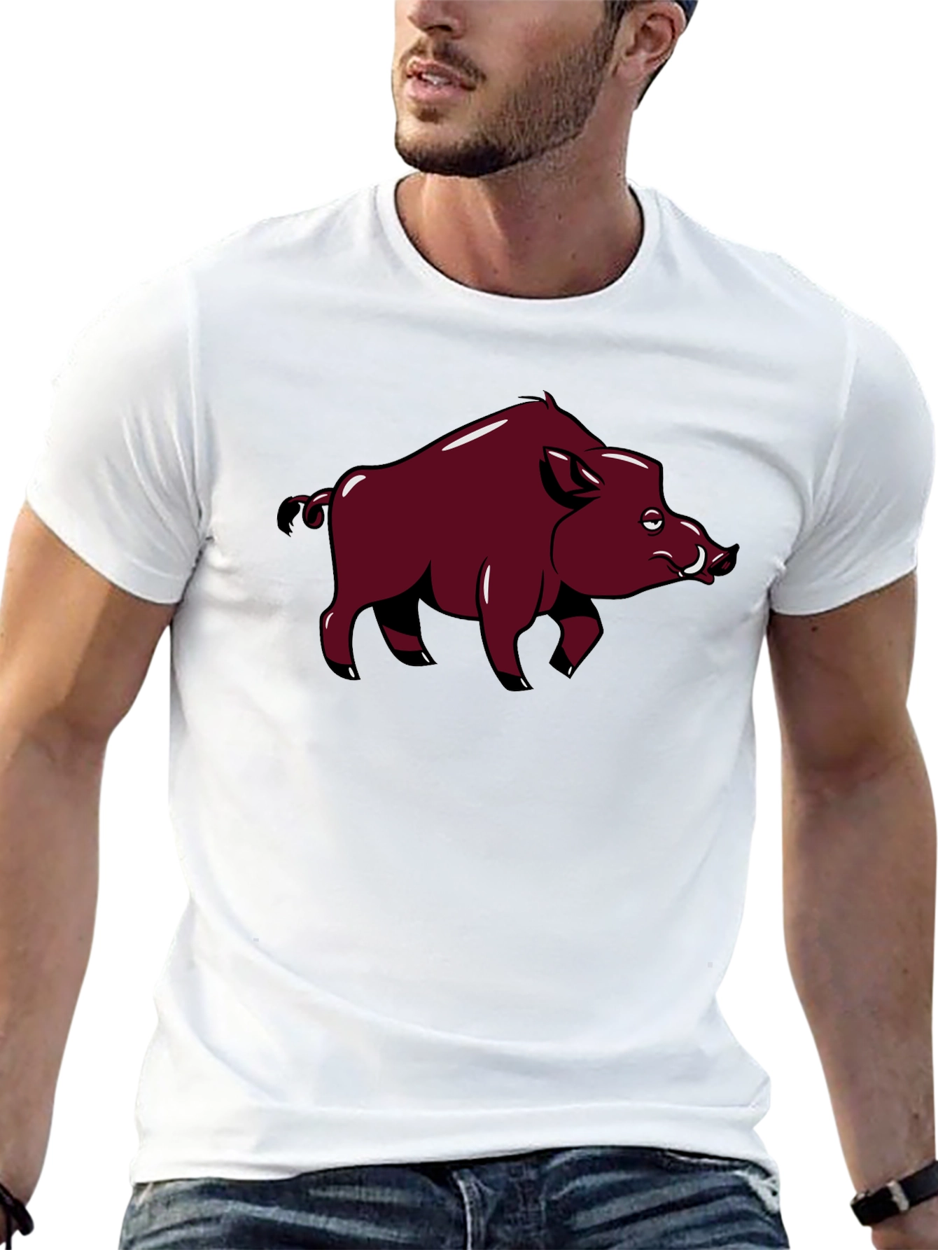 Boar Graphic Tee - Classic Black Cotton T-Shirt