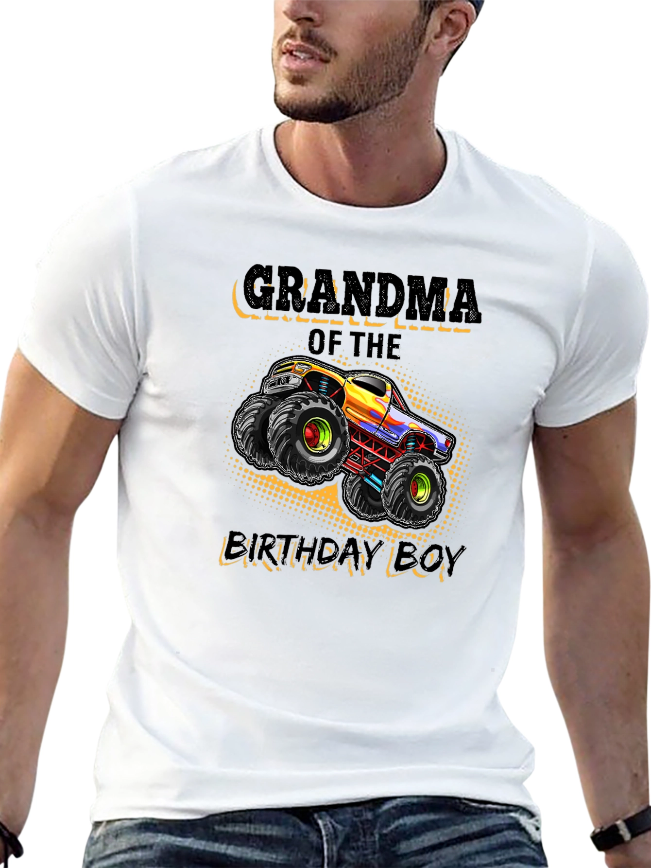 Grandma of the Birthday Boy Monster Truck T-Shirt
