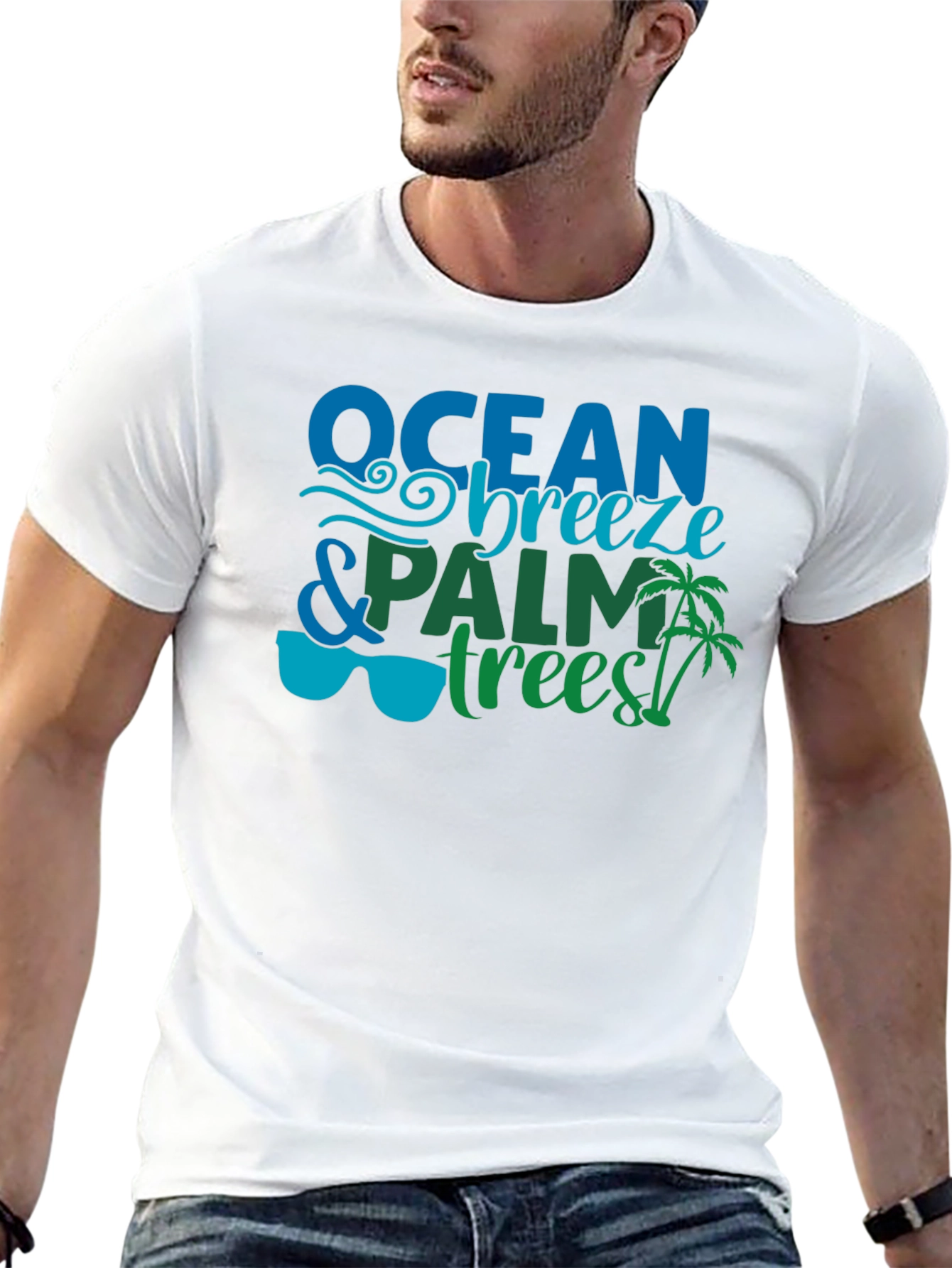 Ocean Breeze & Palm Trees Graphic Tee