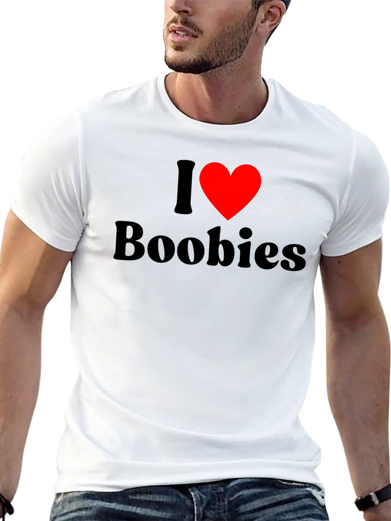 I Heart Boobies T-Shirt - Black Cotton Tee