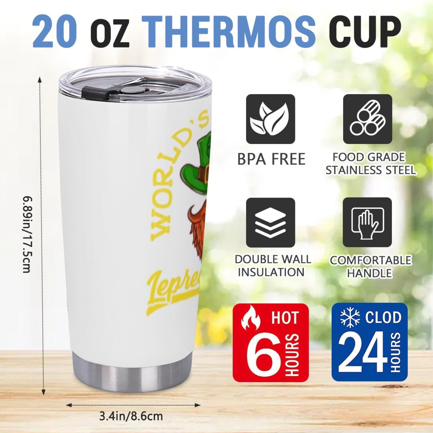 Stylish Insulated Travel Tumbler - Stainless Steel Graphic Design Cup