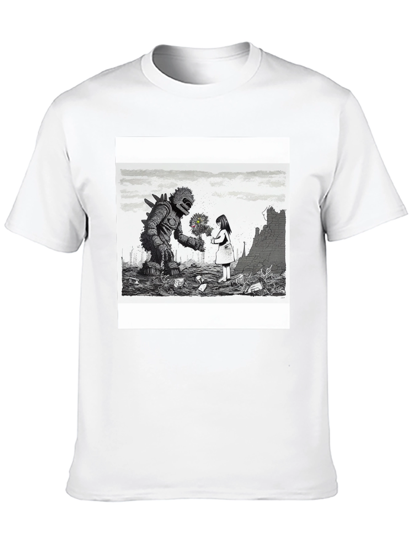 Monster & Girl Graphic Tee - Black