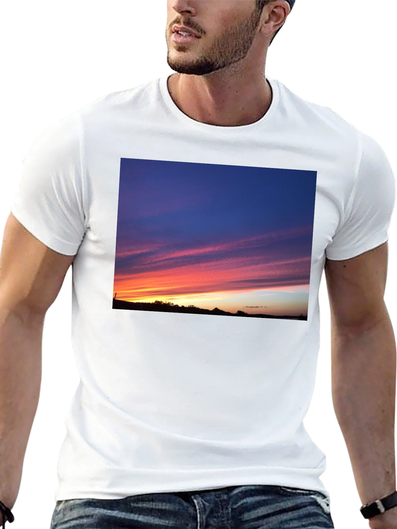 Sunset Sky Graphic Black T-Shirt