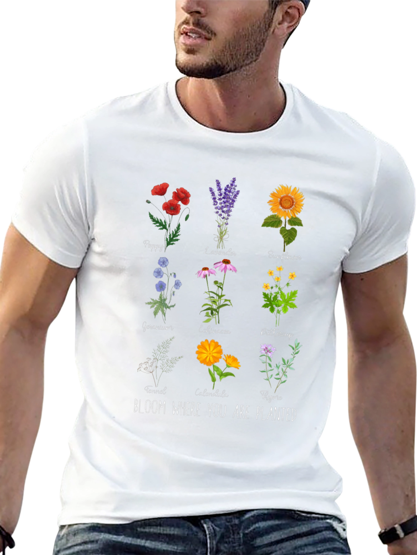 Floral T-Shirt - Bloom Where You Are Planted
