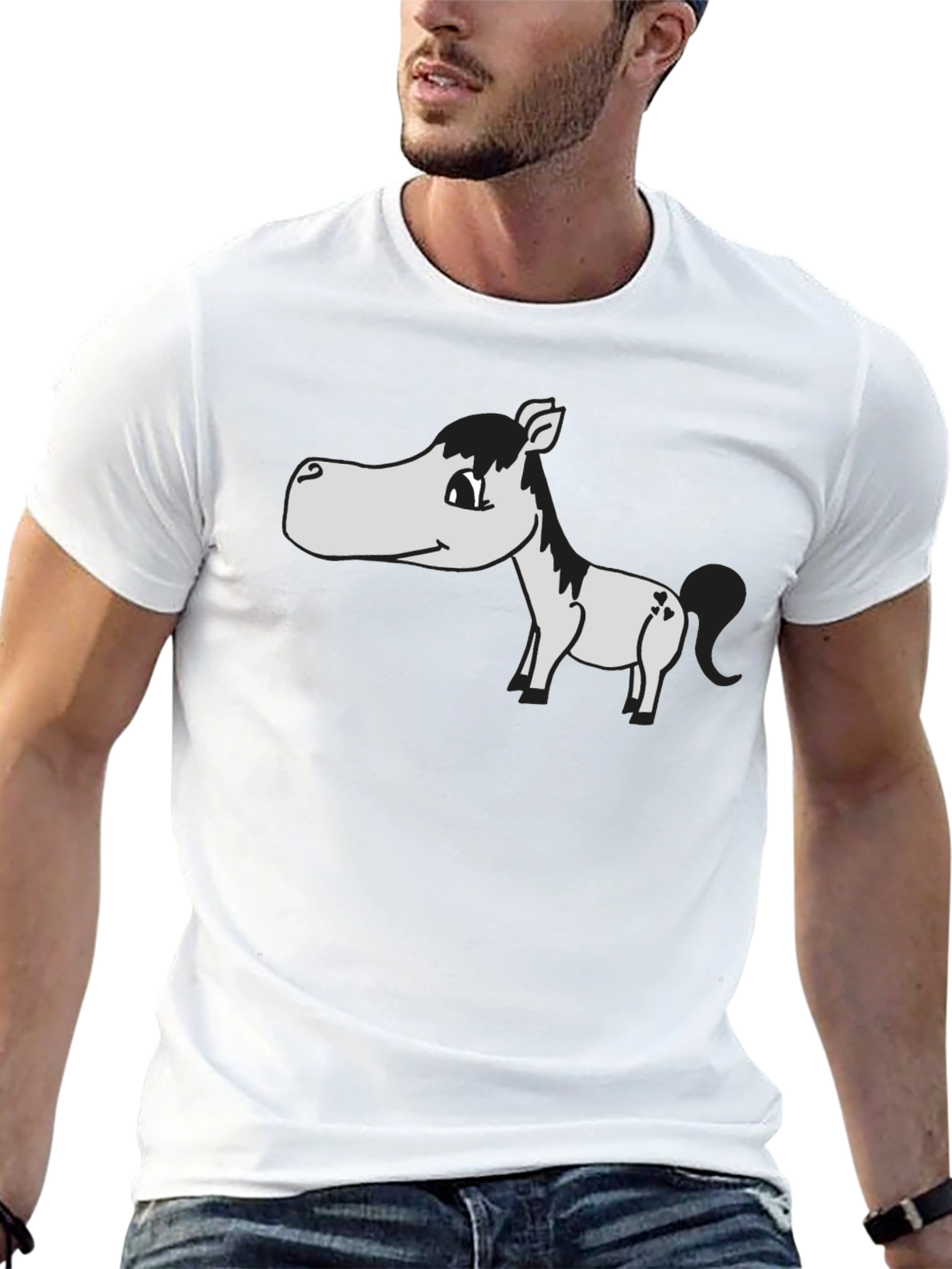 Funny Horse Graphic Tee - Unisex Black T-Shirt