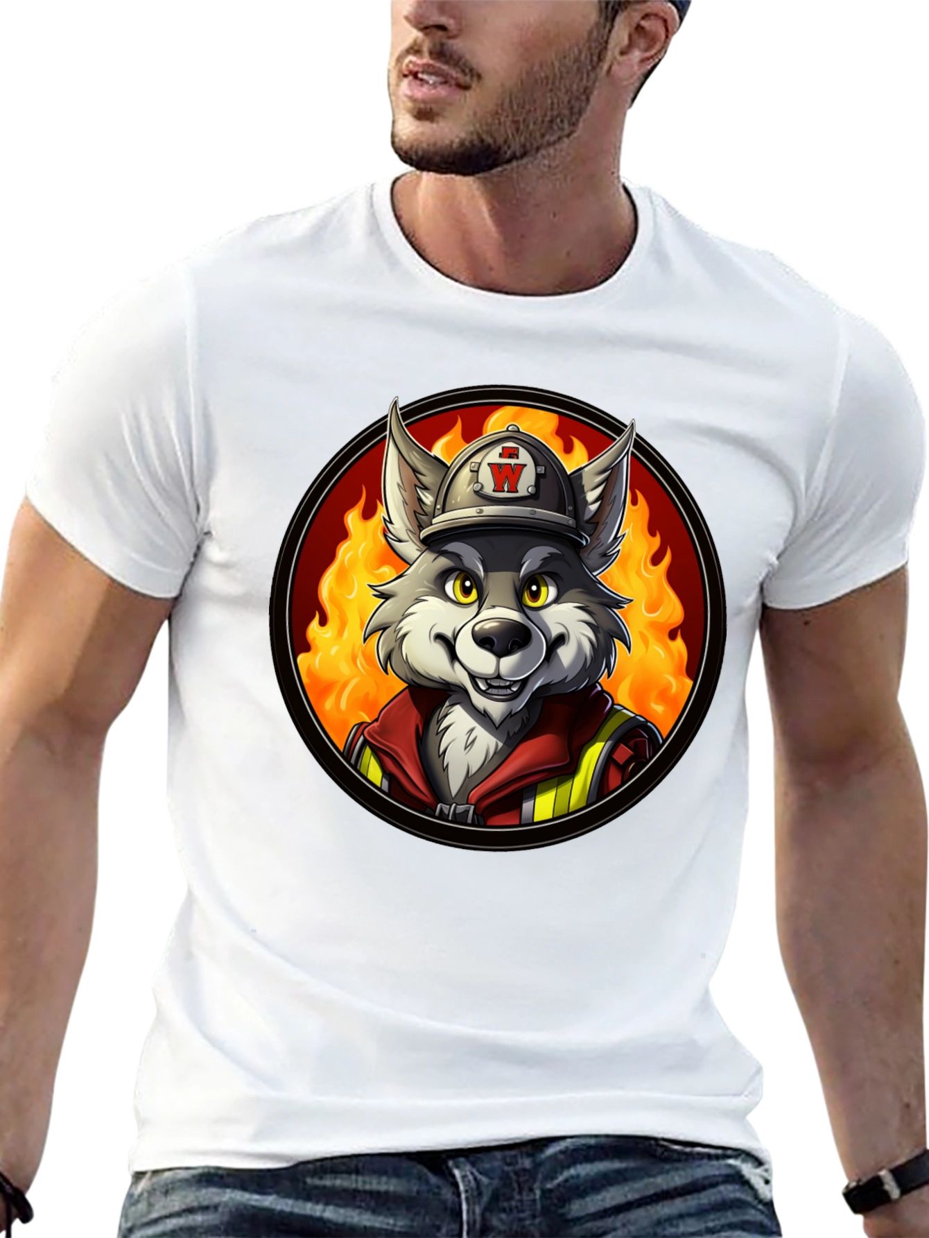 Wolf Firefighter Graphic Tee