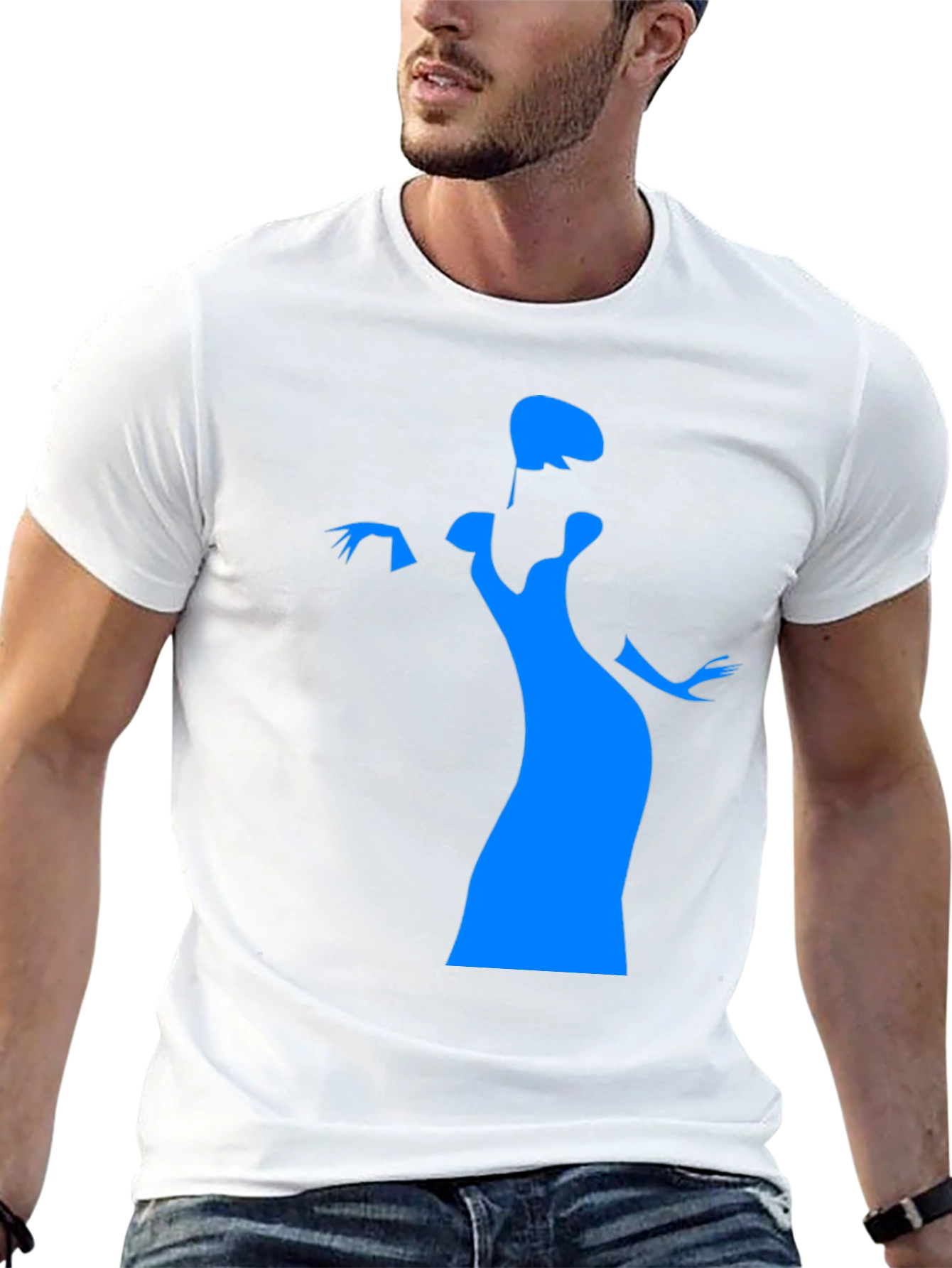 Elegant Silhouette Graphic Tee - Black