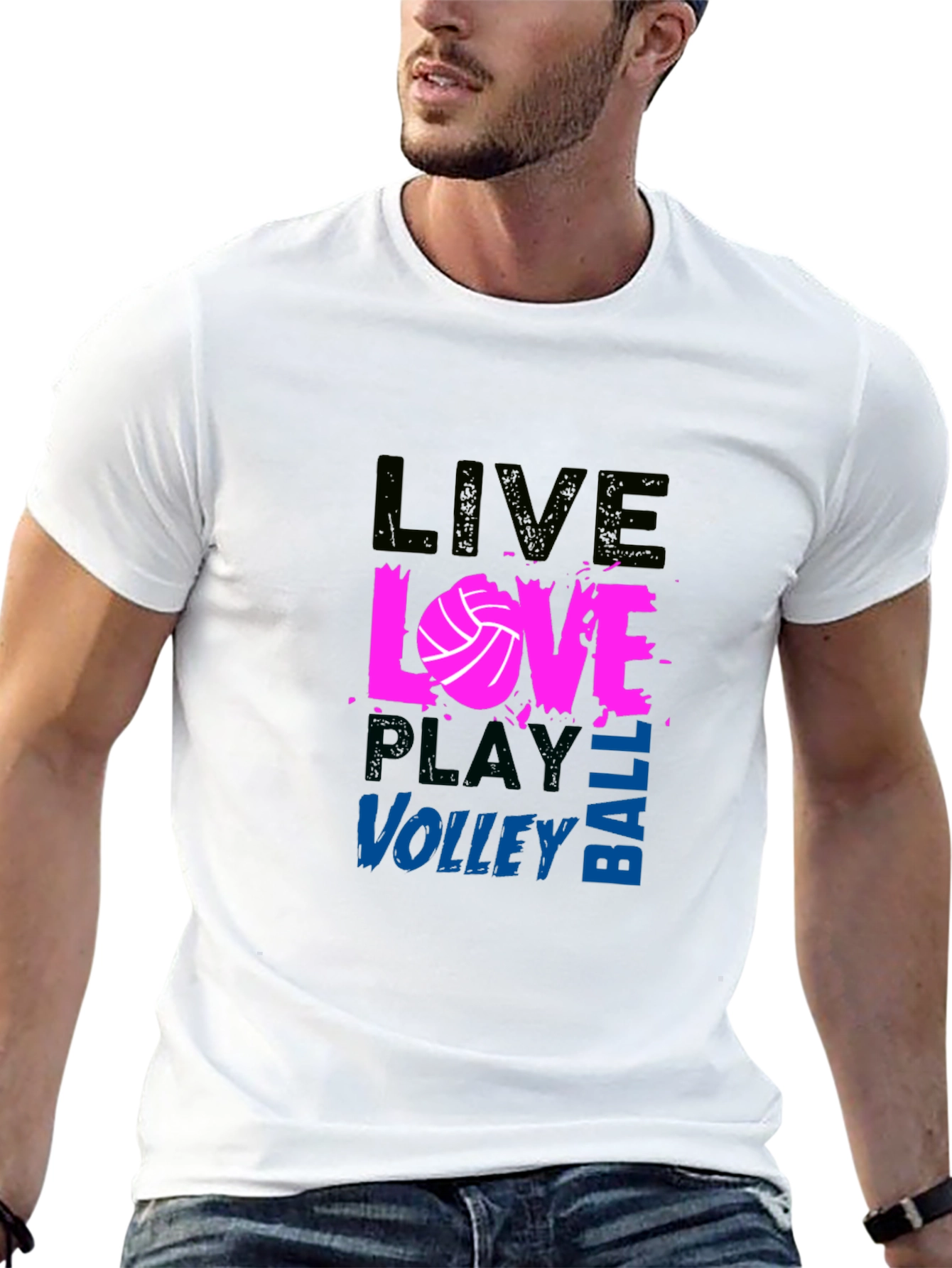 Live Love Volleyball Graphic Tee - Black