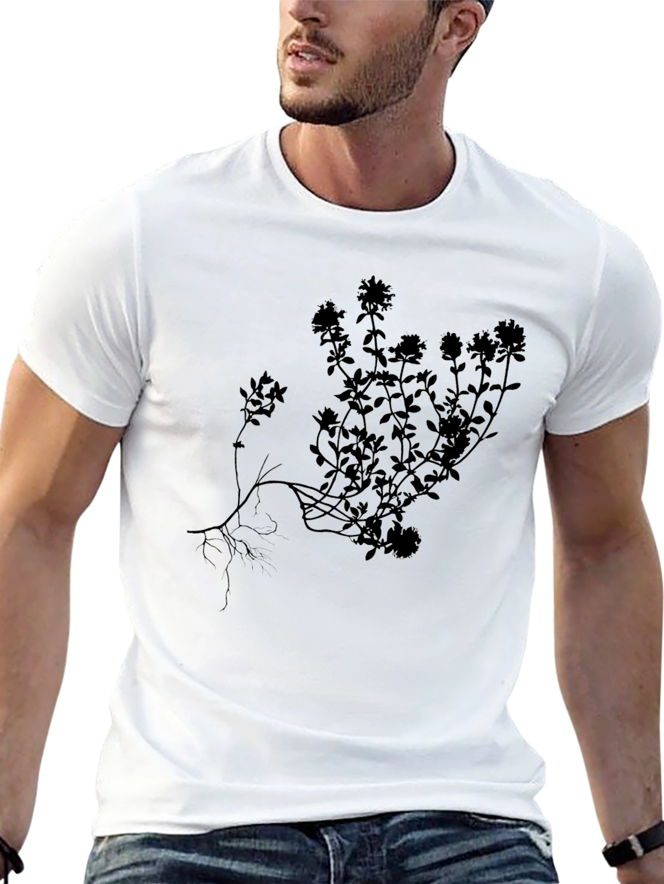Botanical Silhouette Black T-Shirt