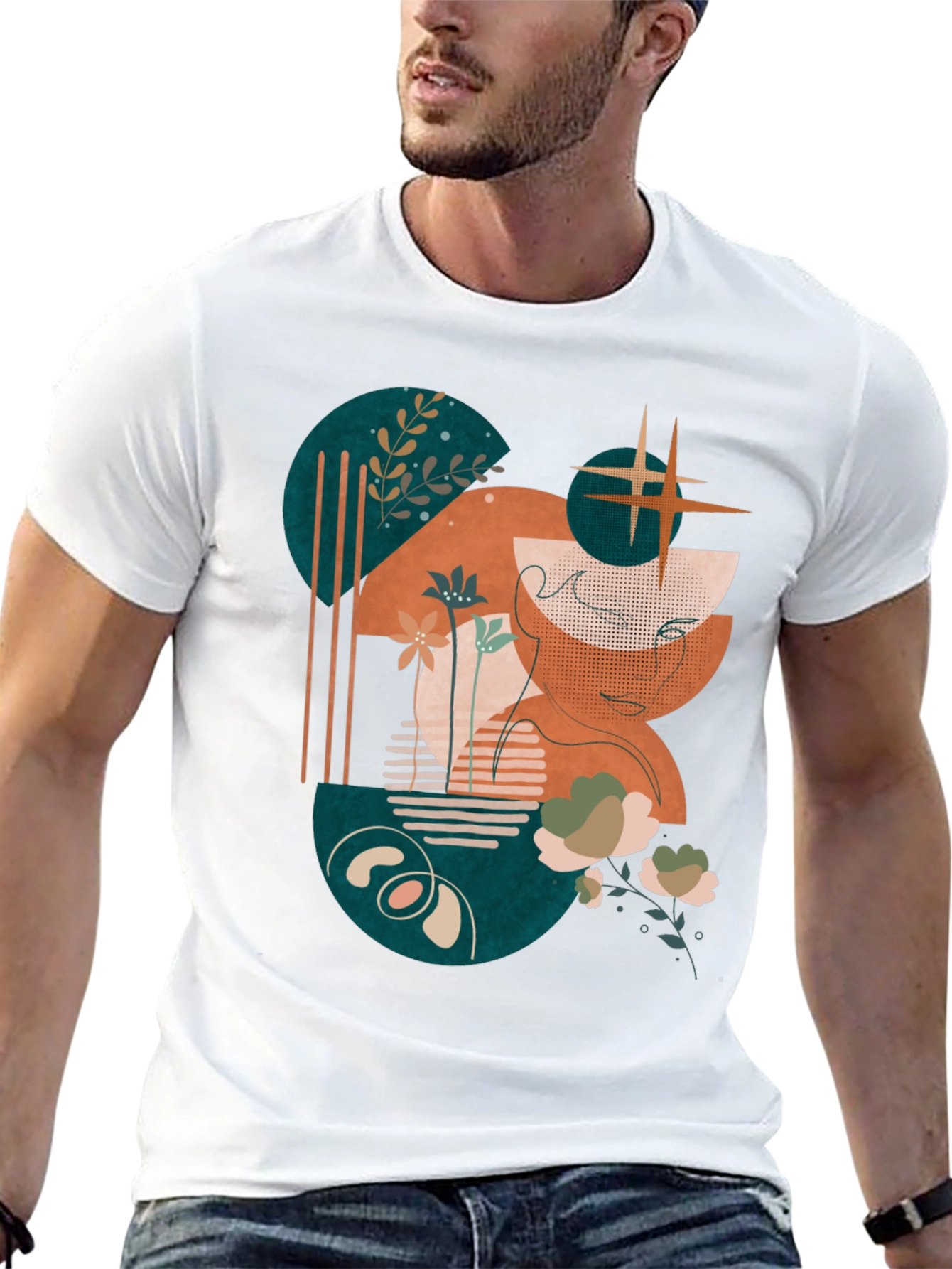 Abstract Graphic Print Tee