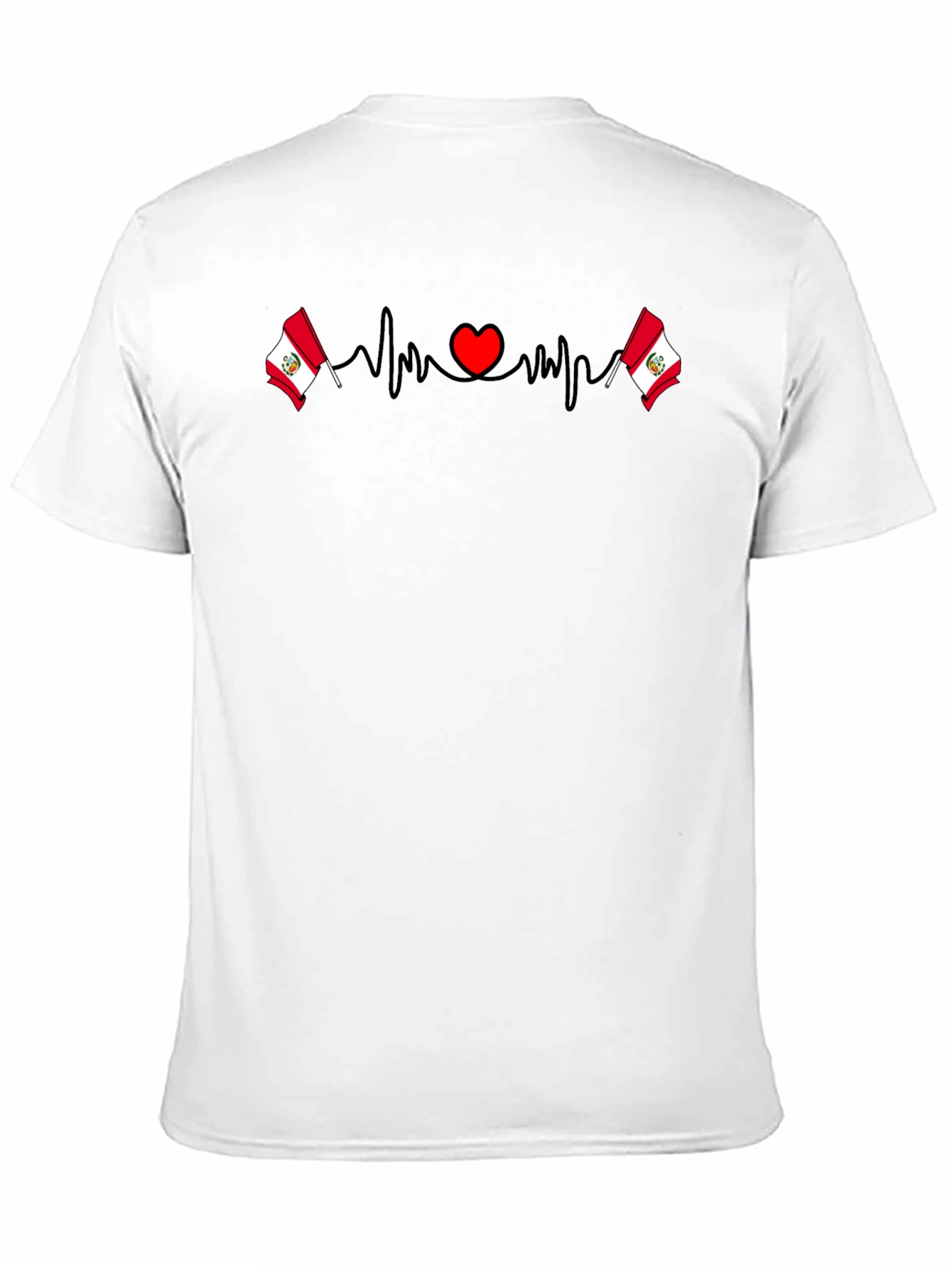 Peru Flag Heartbeat T-Shirt
