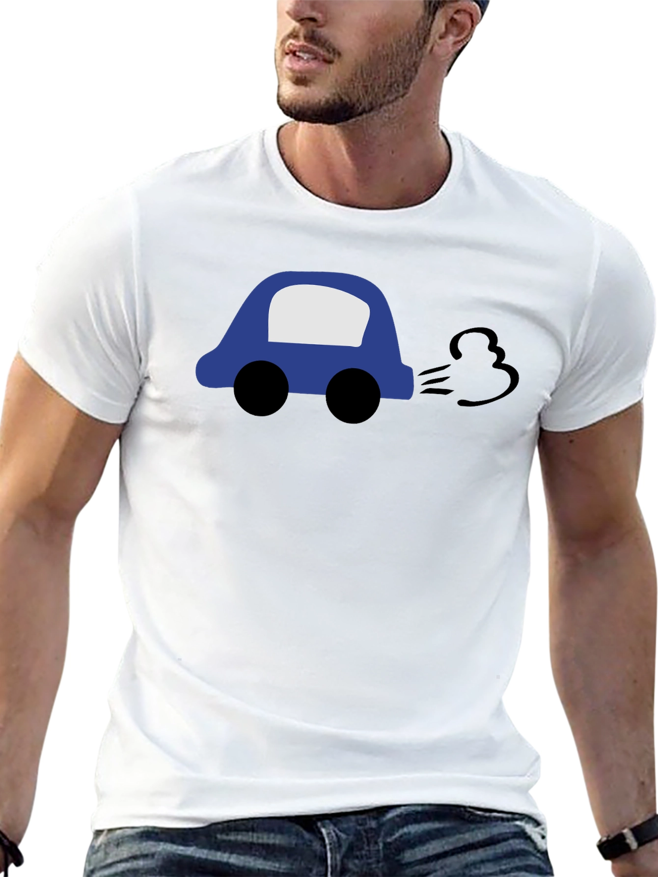 Cartoon Car Black T-Shirt