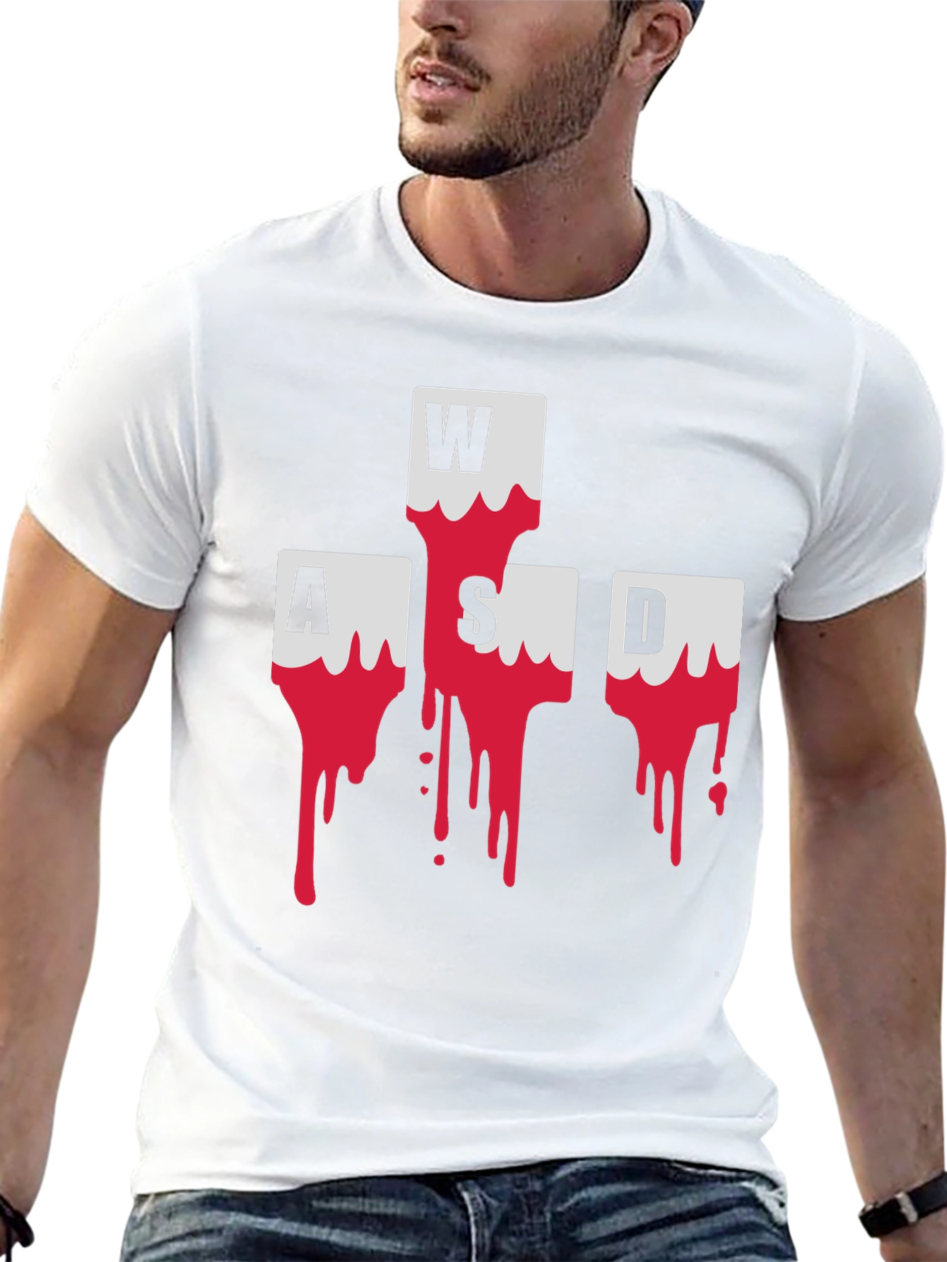 WASD Gamer T-Shirt - Bloody Keyboard Keys