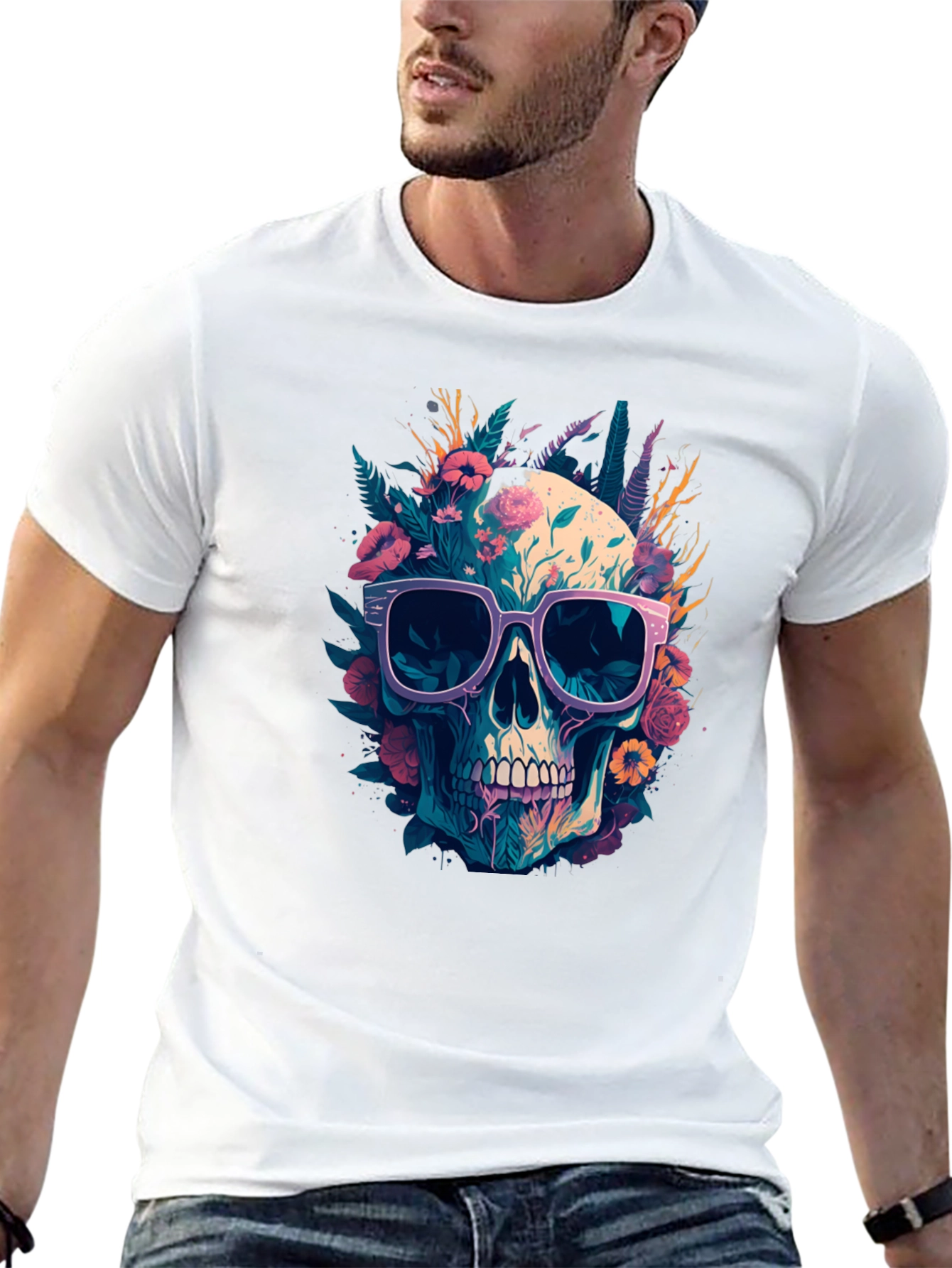 Skull With Sunglasses Graphic Tee