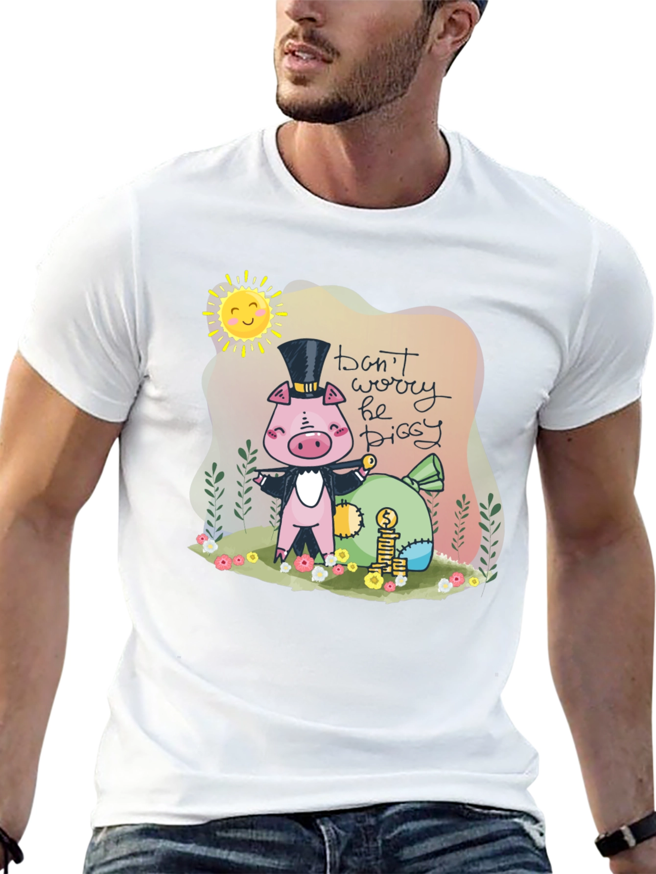 Piggy Bank T-Shirt - Dont Worry Be Piggy!