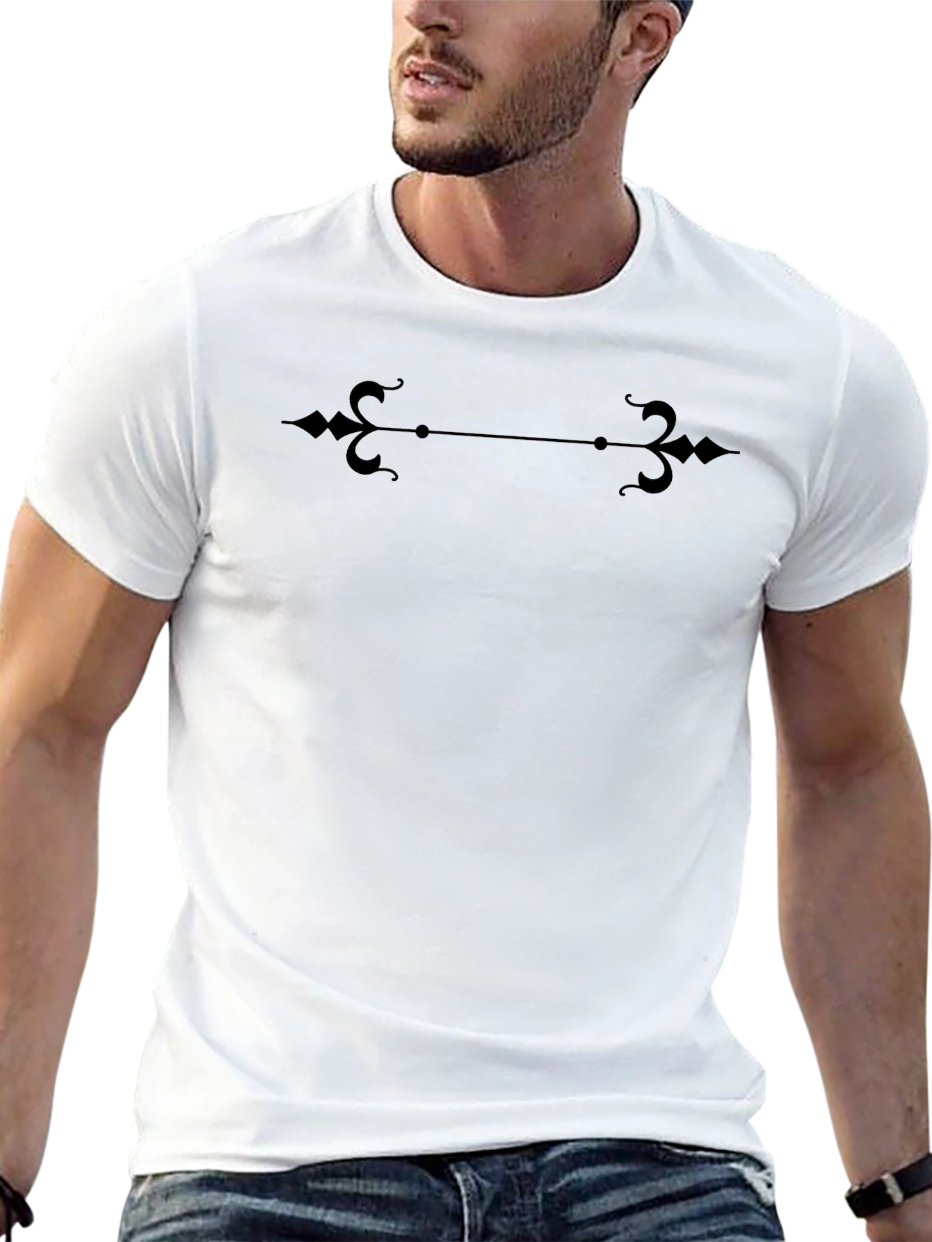 Ornamental Graphic Black T-Shirt