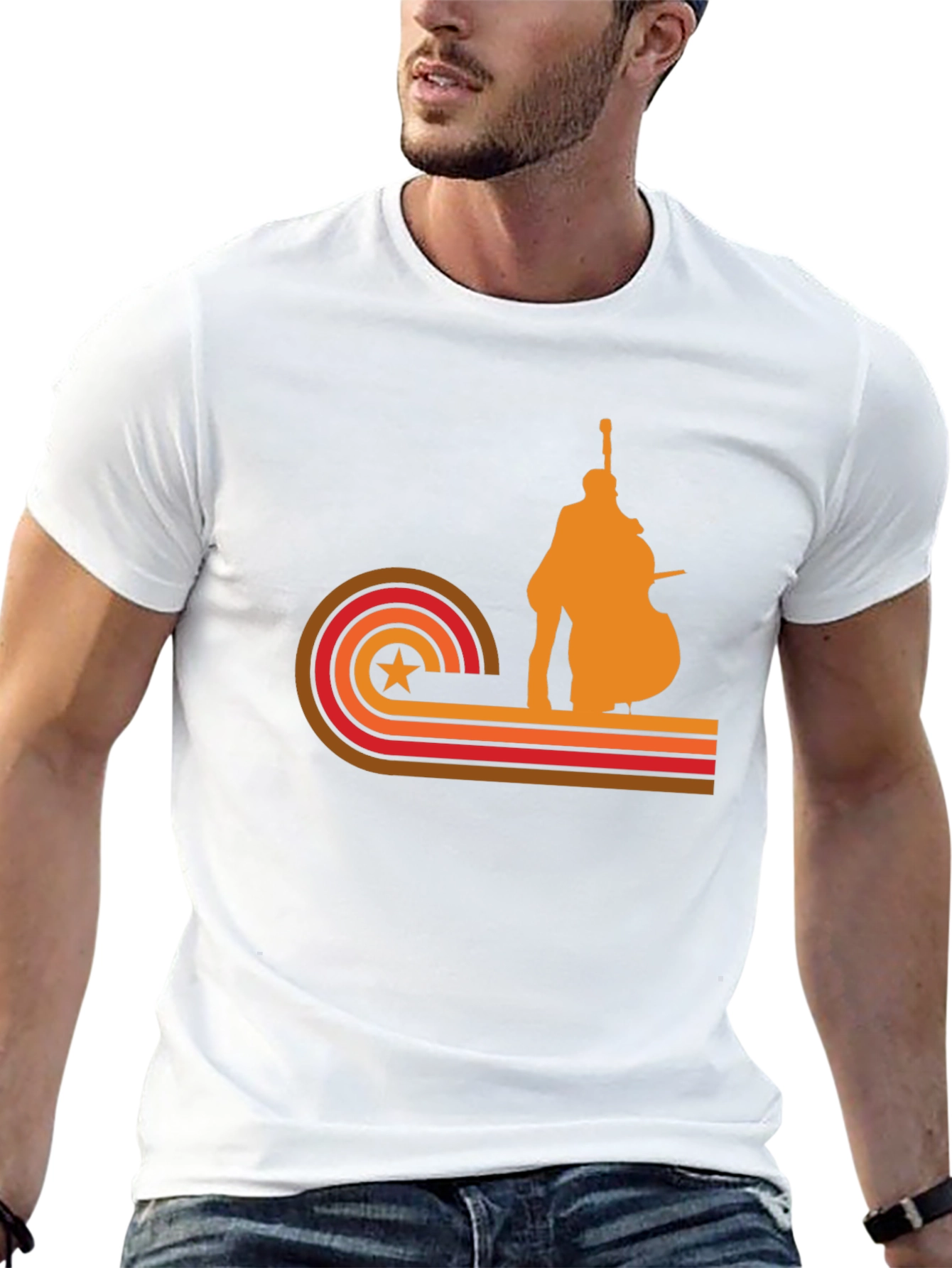 Retro Bass Player Graphic T-Shirt