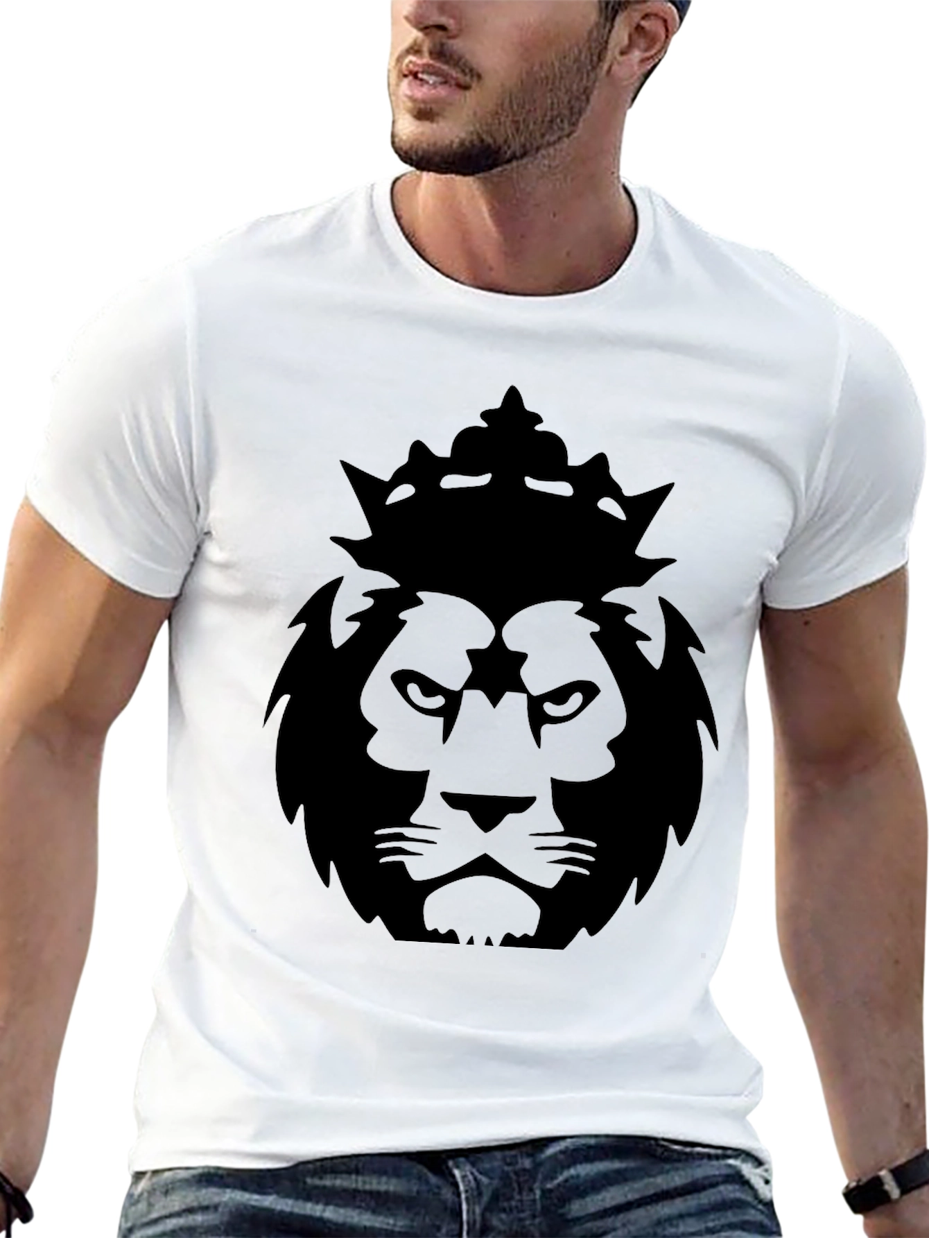 King Lion Graphic Tee - Black Cotton Blend