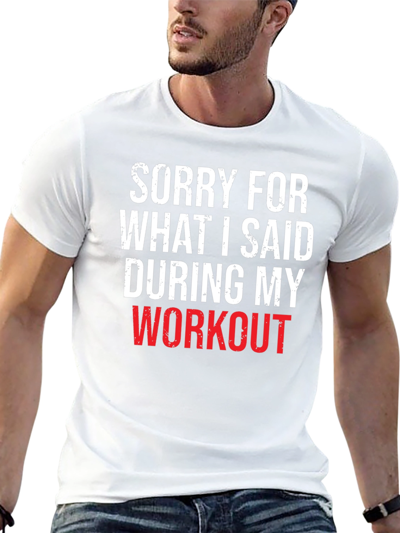 Workout Apology Graphic Tee - Black