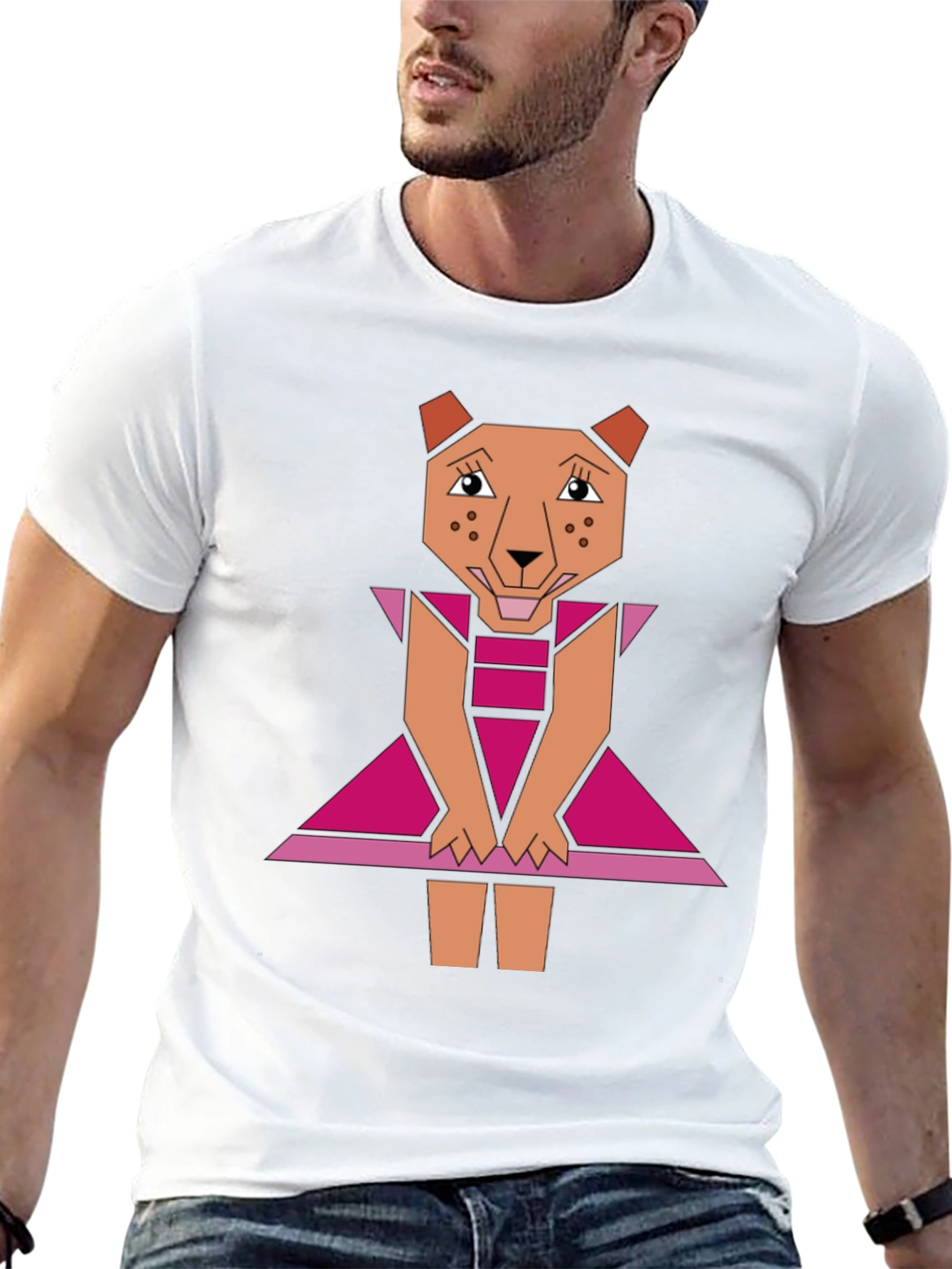 Geometric Cheetah Dress Graphic Tee