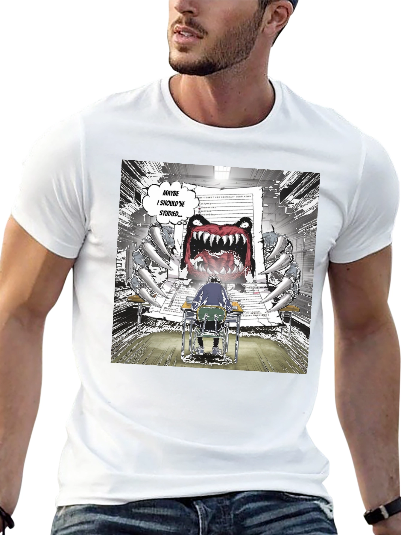 Study Monster Graphic Tee - Black Cotton T-Shirt
