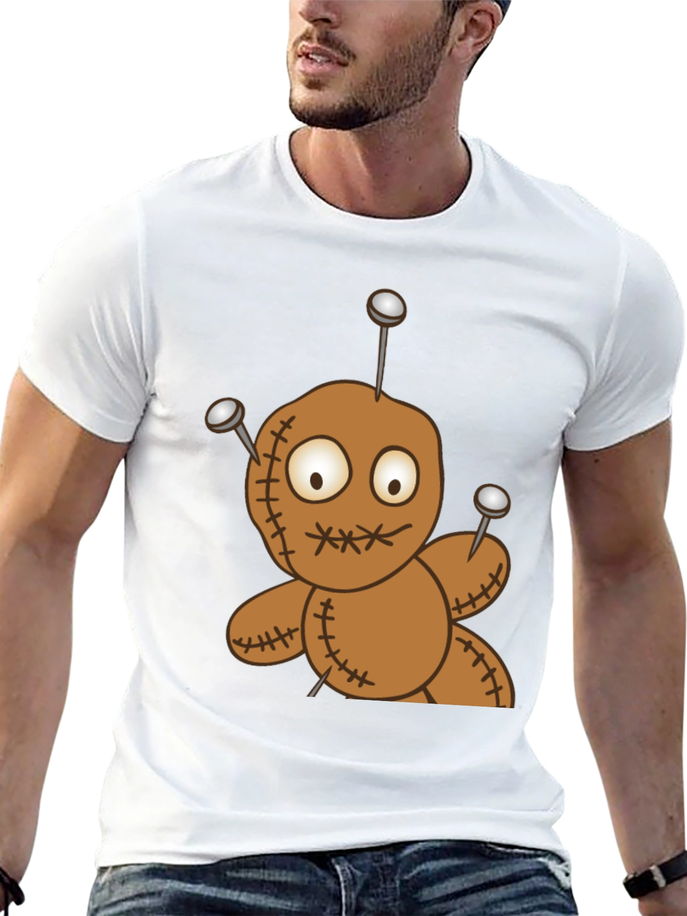 Voodoo Doll Graphic Tee - Black Cotton T-Shirt