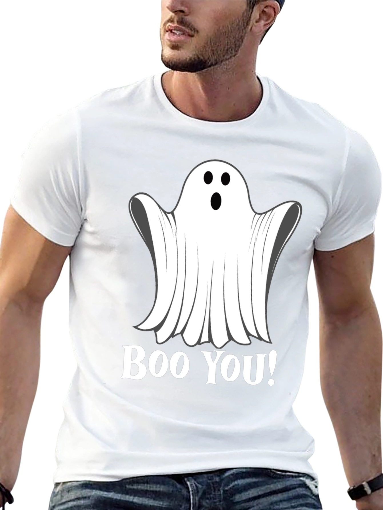 Boo You! Ghost Graphic Tee - Halloween Shirt